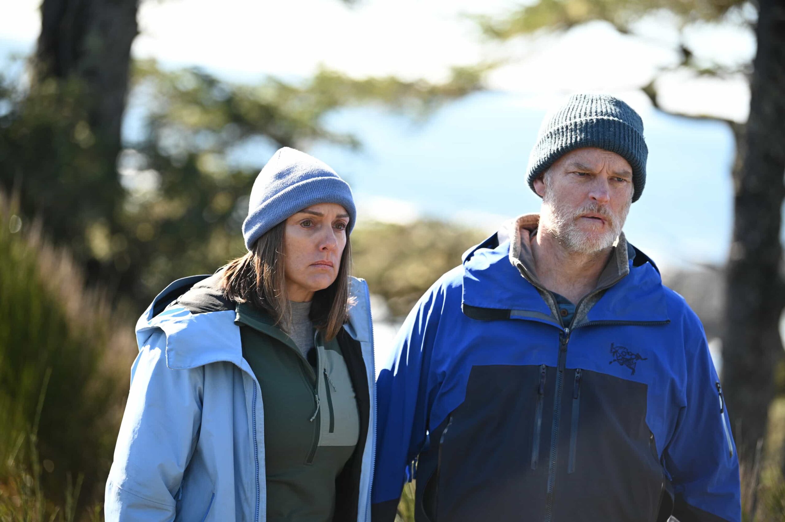 Tracker Season 3 Episode 18 “Alaskan Wild” – While searching for answers about his father, Colter is pulled into a tense case involving a teenage boy’s missing parents, uncovering a dangerous situation far more complicated than it first appears, on the CBS Original series TRACKER, Sunday, April 26 (9:00-10:00 PM, ET/PT) on the CBS Television Network, and streaming on Paramount+.Pictured: Marie Ward as Vera and Brad Beyer as Hal. Photo: Sergei Bachlakov/CBS ©2026 CBS Broadcasting, Inc. All Rights Reserved.