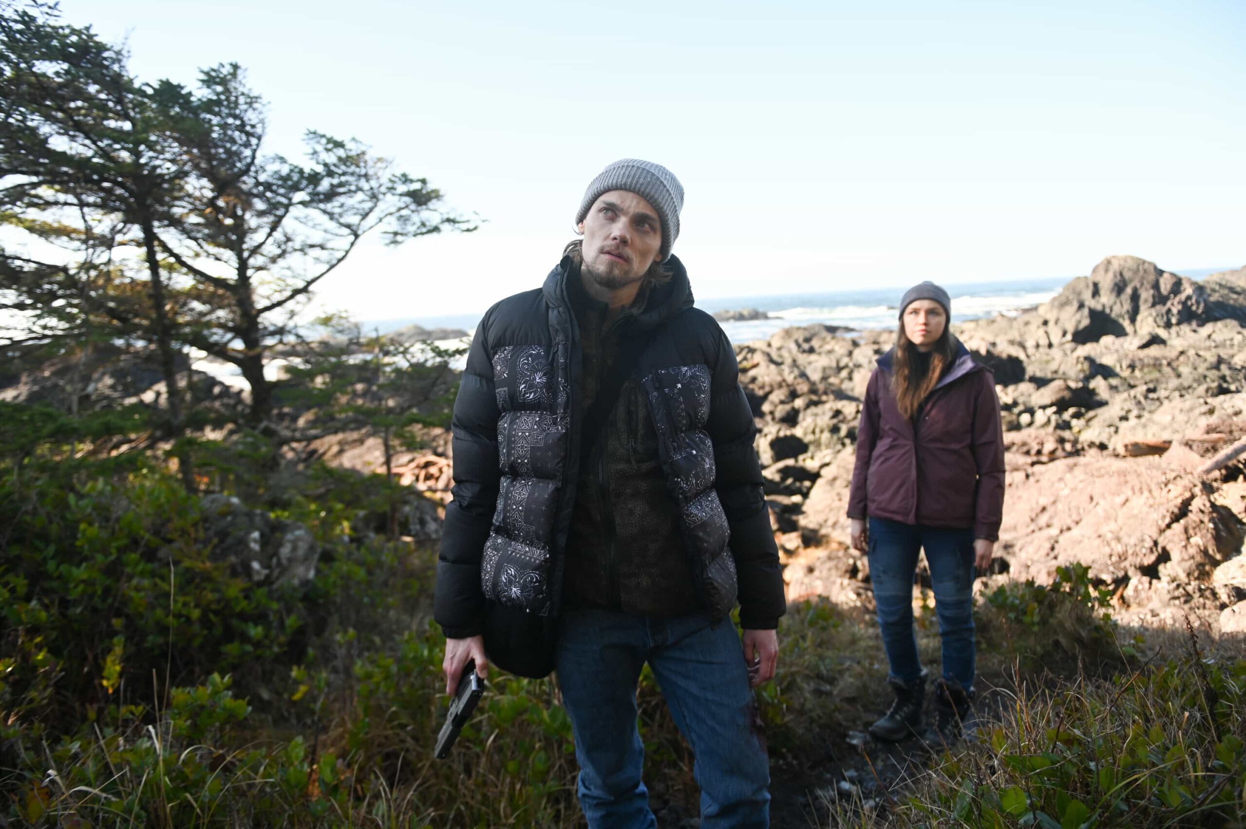 Tracker Season 3 Episode 18 “Alaskan Wild” – While searching for answers about his father, Colter is pulled into a tense case involving a teenage boy’s missing parents, uncovering a dangerous situation far more complicated than it first appears, on the CBS Original series TRACKER, Sunday, April 26 (9:00-10:00 PM, ET/PT) on the CBS Television Network, and streaming on Paramount+.Pictured: Levi Meadan as TJ and Lillian Doucet-Roche as Molly. Photo: Sergei Bachlakov/CBS ©2026 CBS Broadcasting, Inc. All Rights Reserved.