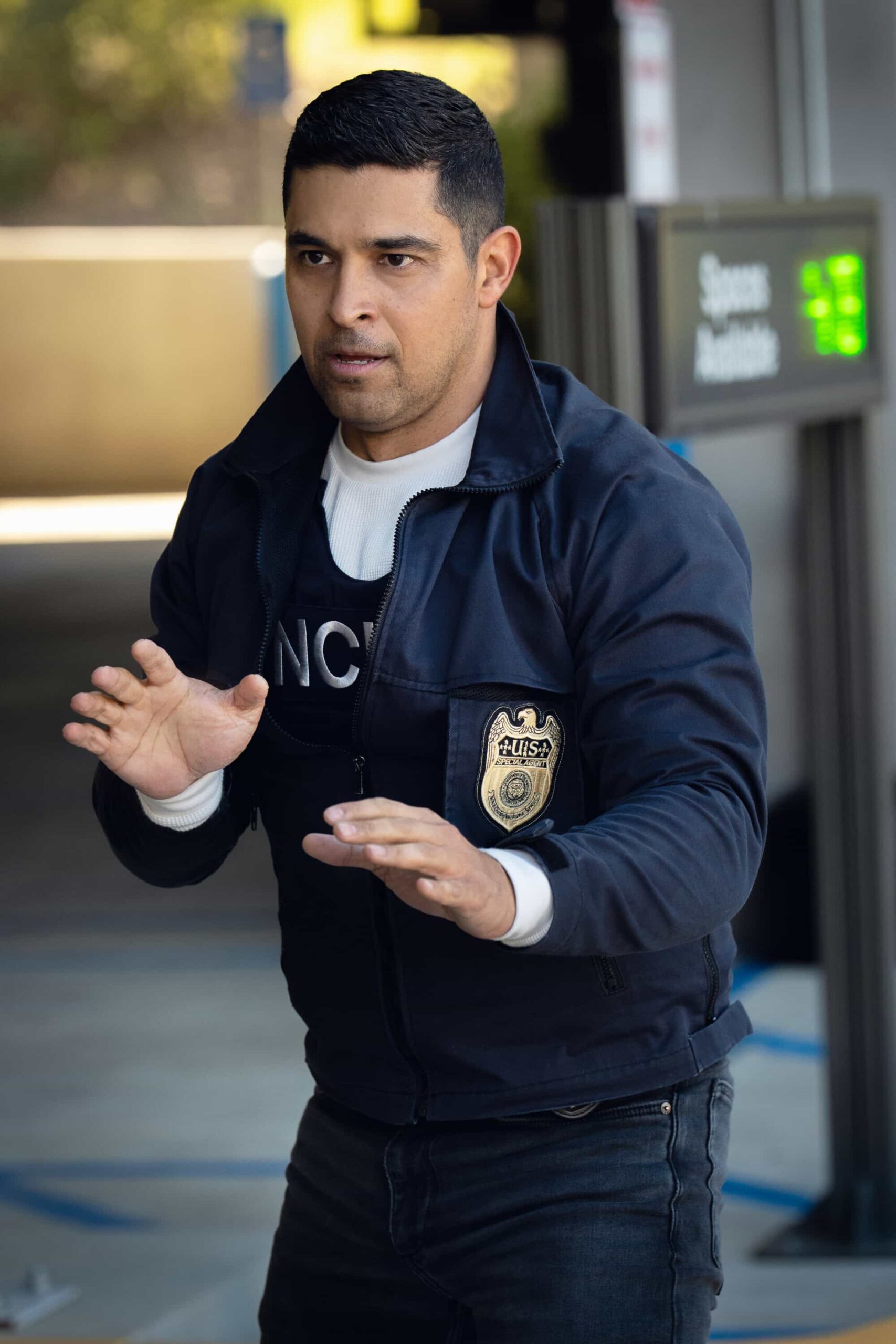 “BAD IMPRESSIONS” - CBS Original Series NCIS, scheduled to air TUESDAY, APRIL 28 (8:00 PM ET/PT)    Pictured (L-R): Wilmer Valderrama as Nick Torres,    Photo: Robert Voets/CBS   ©2026 CBS Broadcasting, Inc. All Rights Reserved.