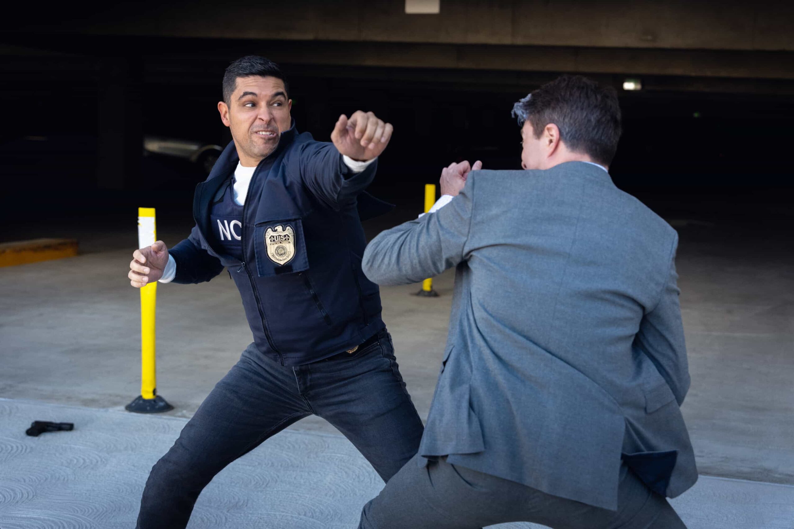 “BAD IMPRESSIONS” - CBS Original Series NCIS, scheduled to air TUESDAY, APRIL 28 (8:00 PM ET/PT)    Pictured (L-R): Wilmer Valderrama as Nick Torres    Photo: Robert Voets/CBS   ©2026 CBS Broadcasting, Inc. All Rights Reserved.