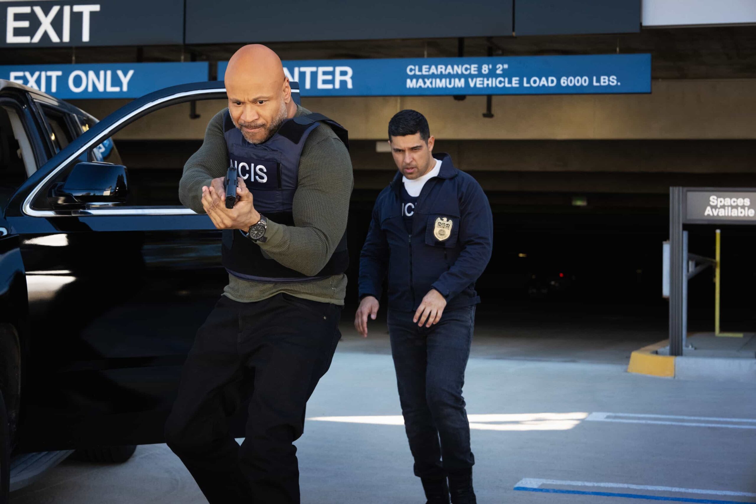 “BAD IMPRESSIONS” - CBS Original Series NCIS, scheduled to air TUESDAY, APRIL 28 (8:00 PM ET/PT)    Pictured (L-R):  LL COOL J  as Sam Hanna and  Wilmer Valderrama as Nick Torres,    Photo: Robert Voets/CBS   ©2026 CBS Broadcasting, Inc. All Rights Reserved.