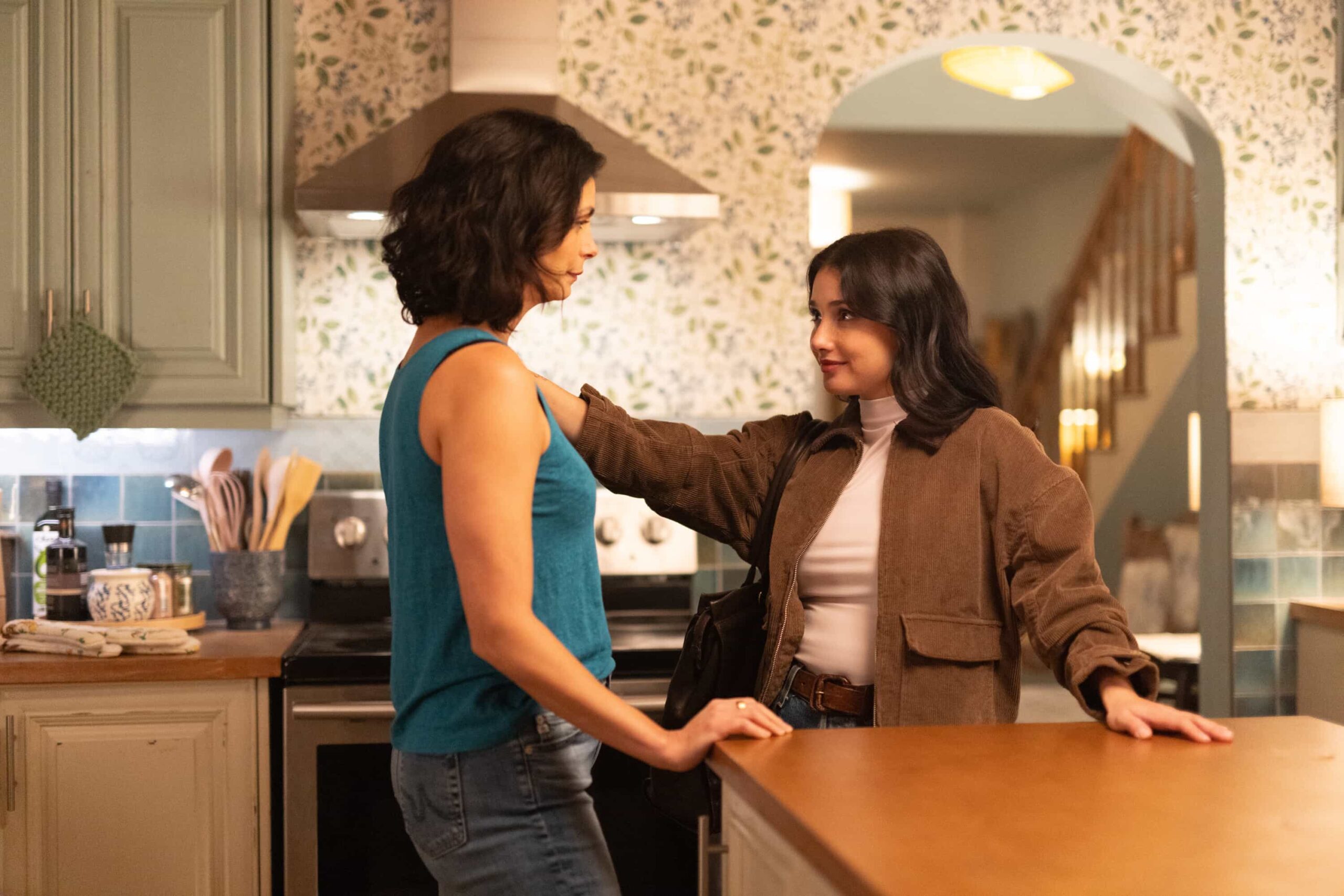 “The Hunting Party” – Sheriff Mickey Fox investigates a fatal shooting that appears to be a tragic accident during a lavish Fraley family boar hunt, setting off a chain of events with far-reaching consequences for Edgewater, on SHERIFF COUNTRY, Friday, May 1 (8:00-9:00 PM, ET/PT) on the CBS Television Network, and streaming on Paramount+. Pictured: Morena Baccarin as Sheriff Mickey Fox and Amanda Arcuri as Skye Fraley. Photo: Darren Goldstein/CBS ©2025 CBS Broadcasting, Inc. All Rights Reserved.