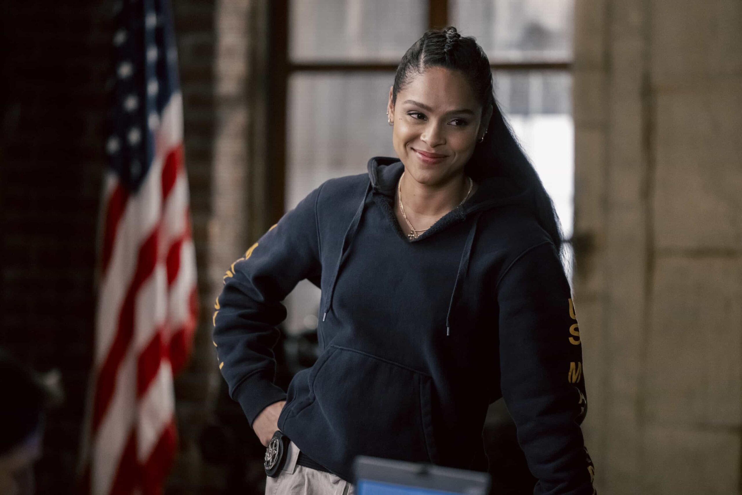 Marshals Season 1 Episode 10  "Playing with Fire" -- CBS Original Series MARSHALS, scheduled to air on Sunday, May 3 (8:00-9:00 PM ET/PT). Pictured: Ash Santos as Andrea. Photo: Fred Hayes/CBS ©2025 CBS Broadcasting, Inc. All Rights Reserved.