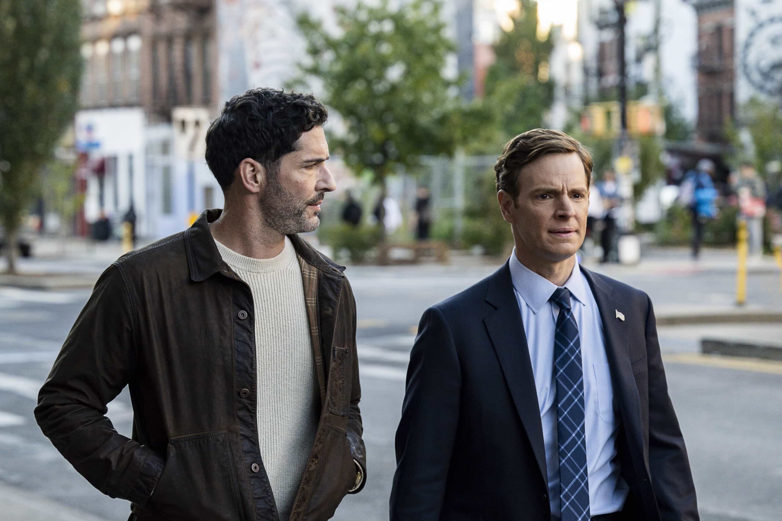 CIA Season 1 Episode 10 "Rare Earth" -- CBS Original Series CIA, scheduled to air on Monday, May 4 (10:00-11:00 PM, ET/PT).  Pictured (L-R): Tom Ellis as CIA Case Officer Colin Glass and Nick Gehlfuss as Special Agent Bill Goodman. Photo: Mark Schafer/CBS ©2025 CBS Broadcasting, Inc. All Rights Reserved.