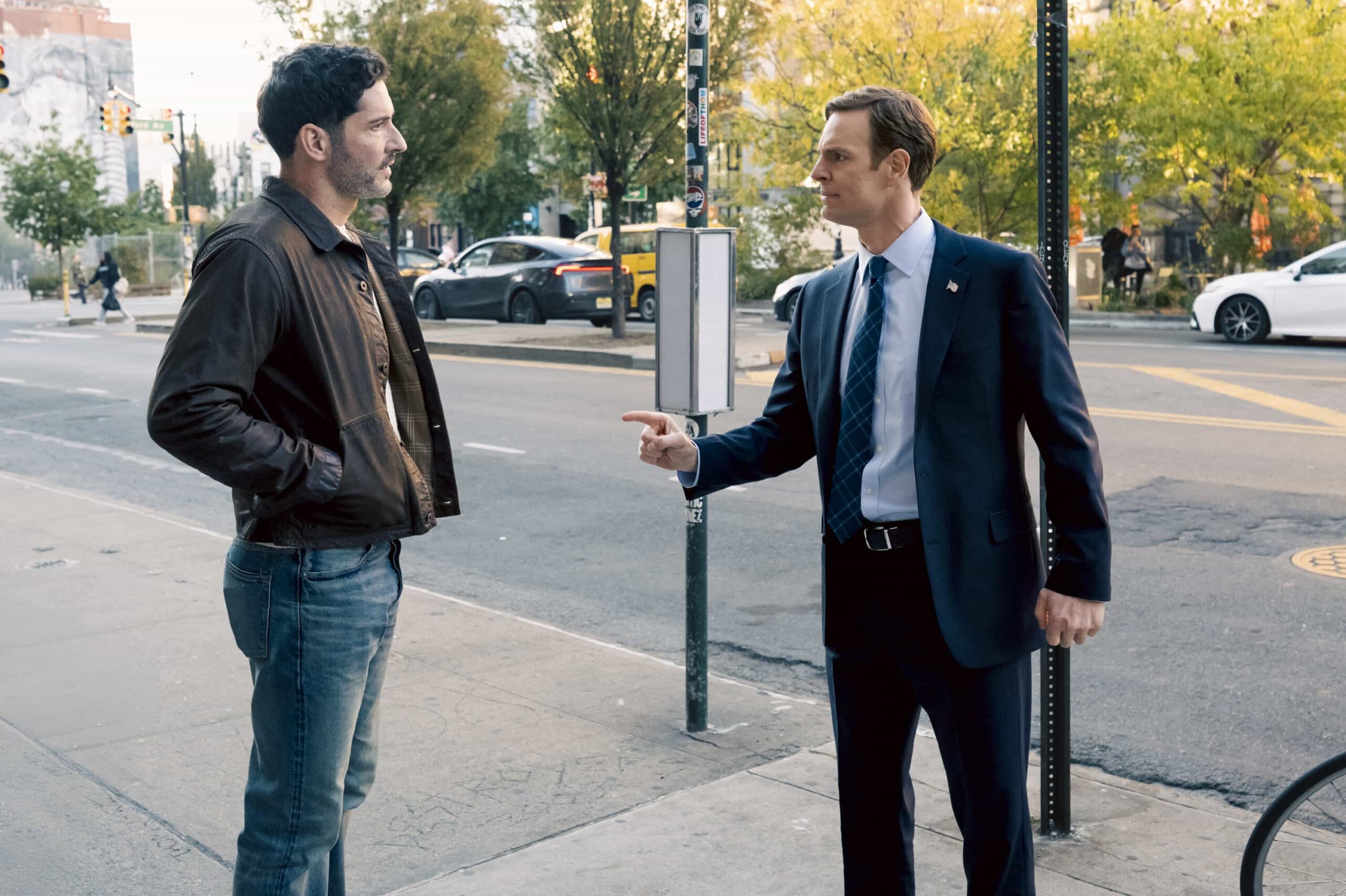 CIA Season 1 Episode 10 "Rare Earth" -- CBS Original Series CIA, scheduled to air on Monday, May 4 (10:00-11:00 PM, ET/PT).  Pictured (L-R): Tom Ellis as CIA Case Officer Colin Glass and Nick Gehlfuss as Special Agent Bill Goodman. Photo: Mark Schafer/CBS ©2025 CBS Broadcasting, Inc. All Rights Reserved.