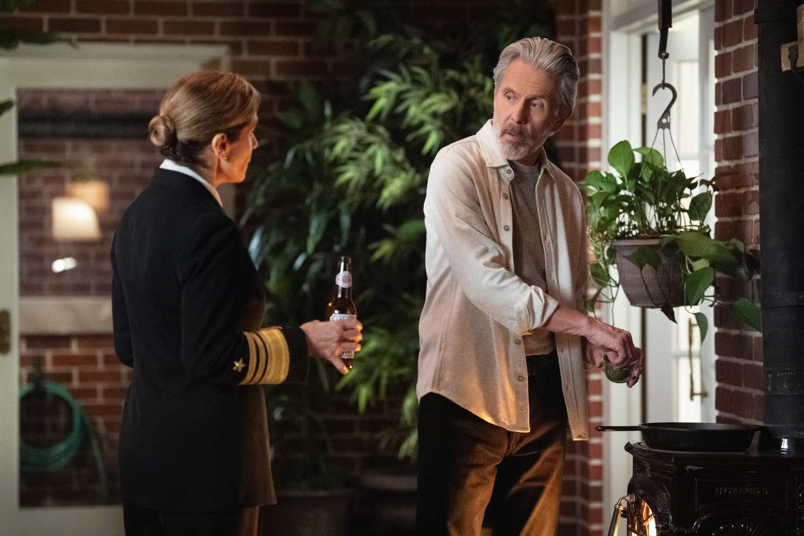NCIS Season 23 Episode 19 “DEAL WITH THE DEVIL” - CBS Original Series NCIS, scheduled to air TUESDAY, MAY 5 (8:00 PM ET/PT)  Pictured (L-R): Gary Cole as Alden Parker, Nancy Travis as  Navy Vice Admiral Harriet Parker  Photo: Robert Voets/CBS  ©2026 CBS Broadcasting, Inc. All Rights Reserved.