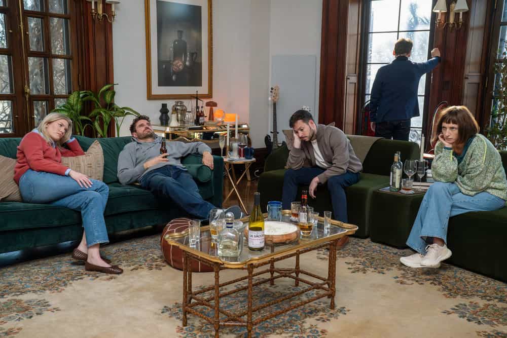 LAW & ORDER: SPECIAL VICTIMS UNIT -- "Old Friends" Episode 27020 -- Pictured: (l-r) Julia Yorks as Sophie, James OHalloran as Adam, Mishka Thébaud as Ryan, John Skelley as Preston, Christina Brucato as Angela -- (Photo by: Ralph Bavaro/NBC)