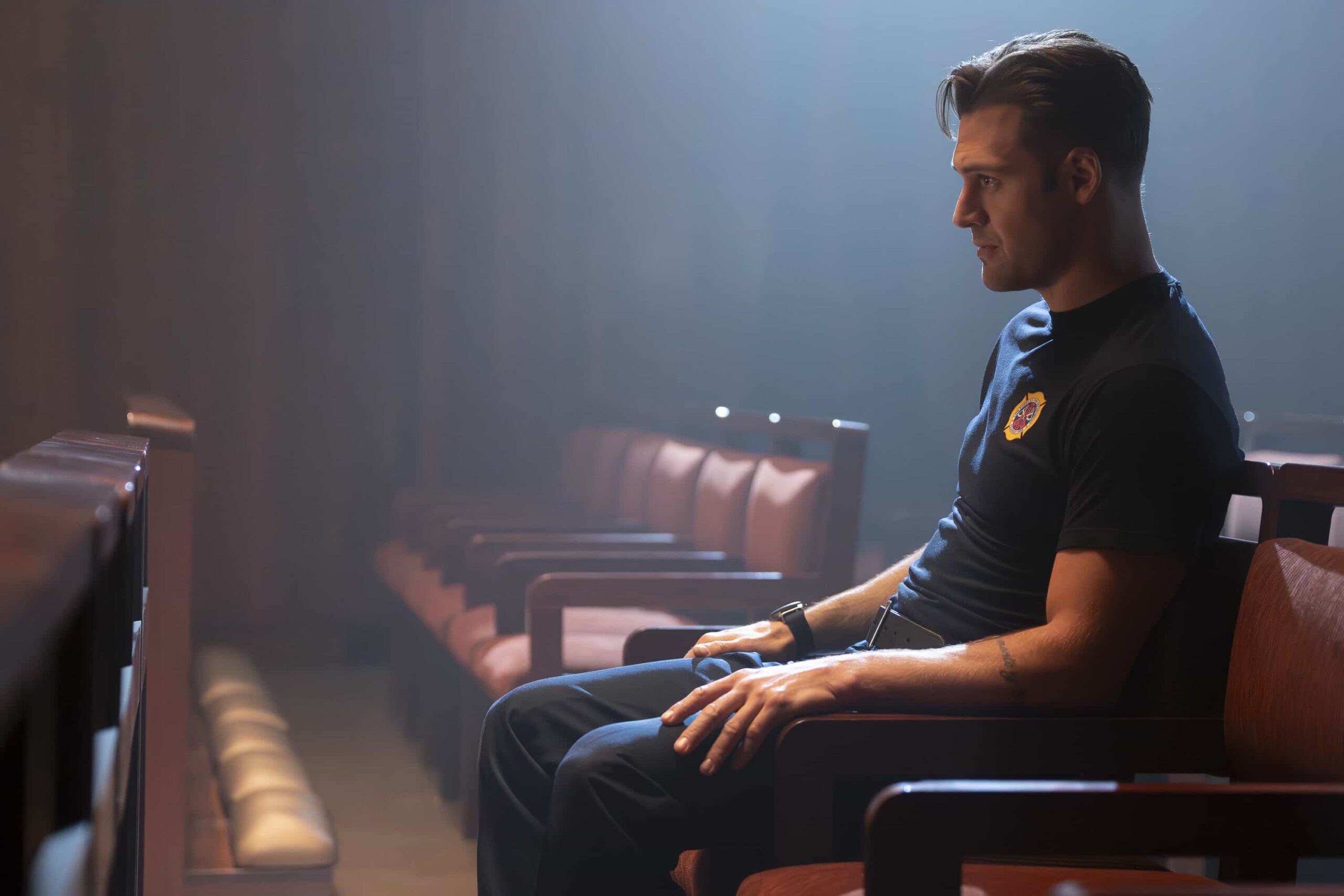9-1-1 - “Hearts and Flowers” - Following Athena’s shooting, the 118 gathers at the hospital awaiting news. Meanwhile, the mastermind behind the trafficking ring is determined to silence Athena and anyone who gets in his way for good. THURSDAY, MAY 7 (8:00-9:00 p.m. EDT) on ABC. (Disney/Christopher Willard) 
RYAN GUZMAN