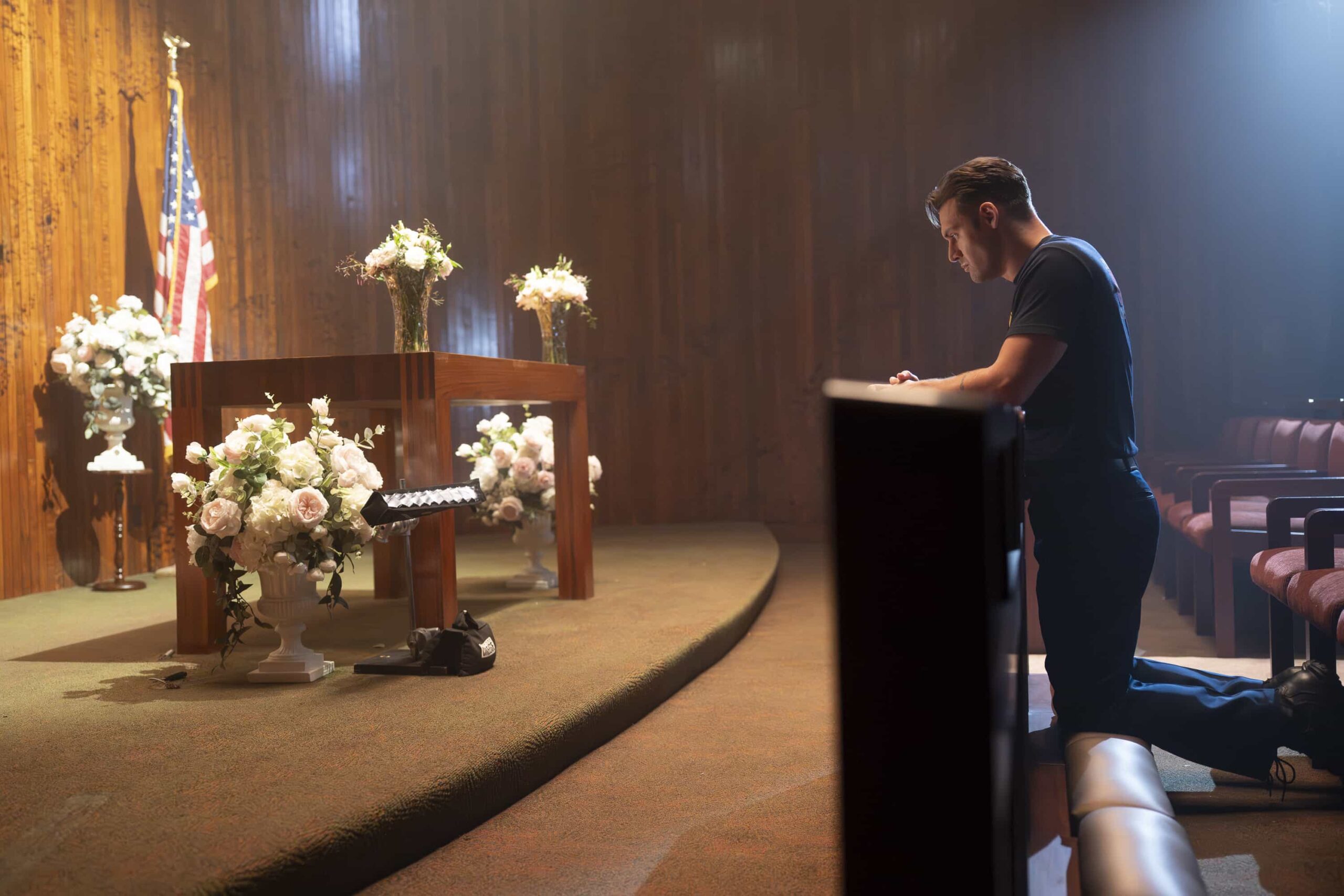 9-1-1 - “Hearts and Flowers” - Following Athena’s shooting, the 118 gathers at the hospital awaiting news. Meanwhile, the mastermind behind the trafficking ring is determined to silence Athena and anyone who gets in his way for good. THURSDAY, MAY 7 (8:00-9:00 p.m. EDT) on ABC. (Disney/Christopher Willard) 
RYAN GUZMAN