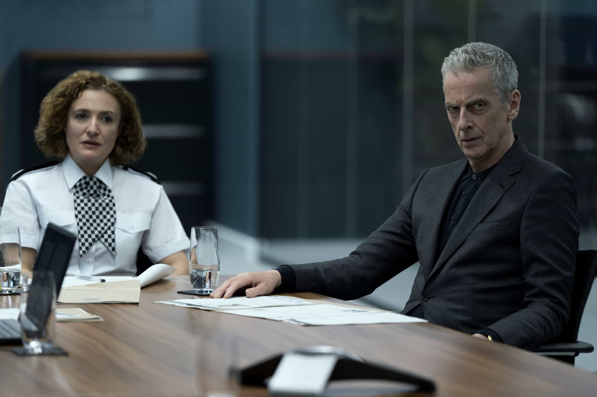Lyndsey Marshal and Peter Capaldi in "Criminal Record" "Snakes And Ladders" episode.