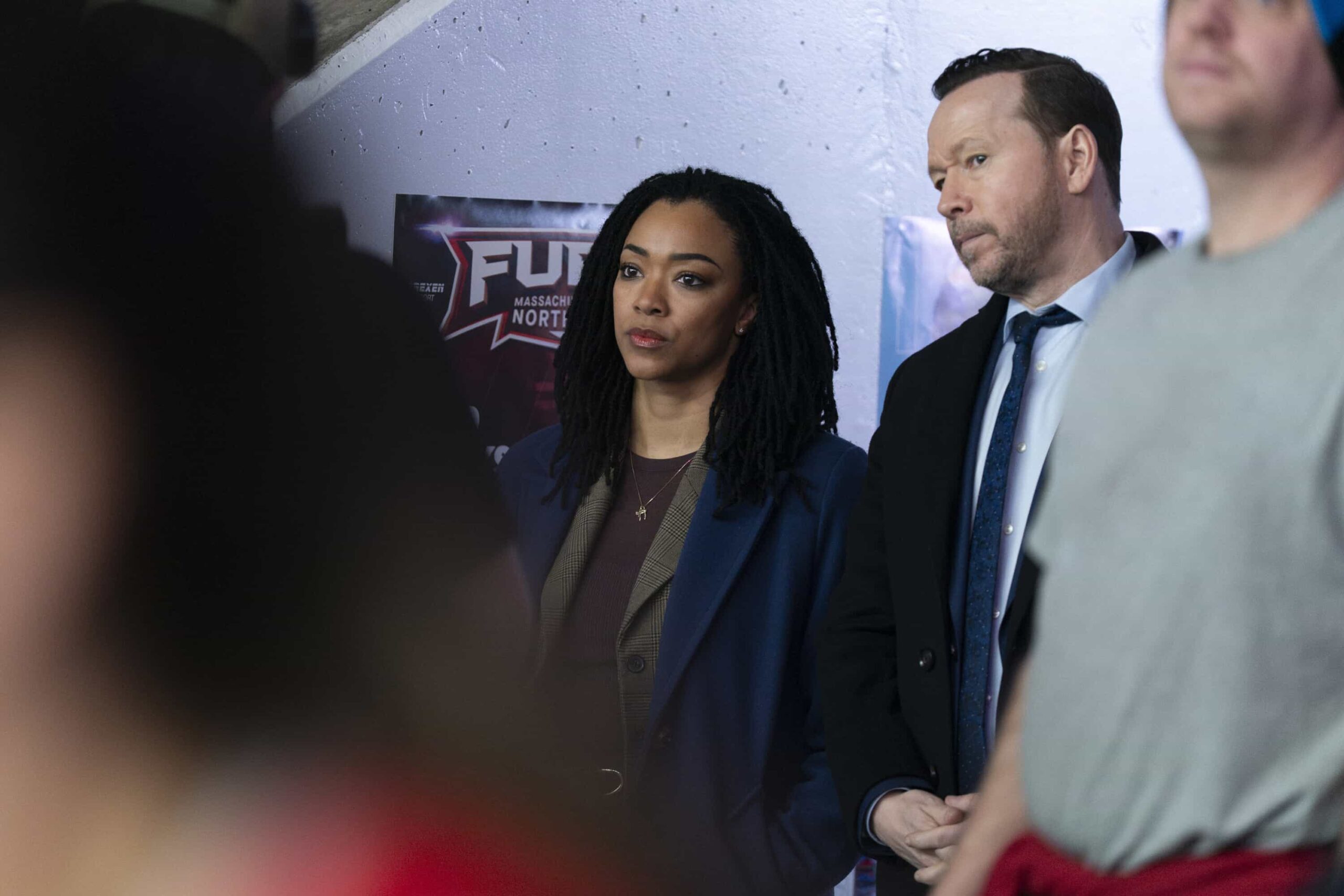"Personal Foul" -- Coverage of the CBS Original Series BOSTON BLUE, scheduled to air on the CBS Television Network. Pictured L to R: Sonequa Martin-Green as Lena Silver and Donnie Wahlberg as Danny Reagan. Photo: John Medland/CBS ©2026 CBS Broadcasting, Inc. All Rights Reserved.