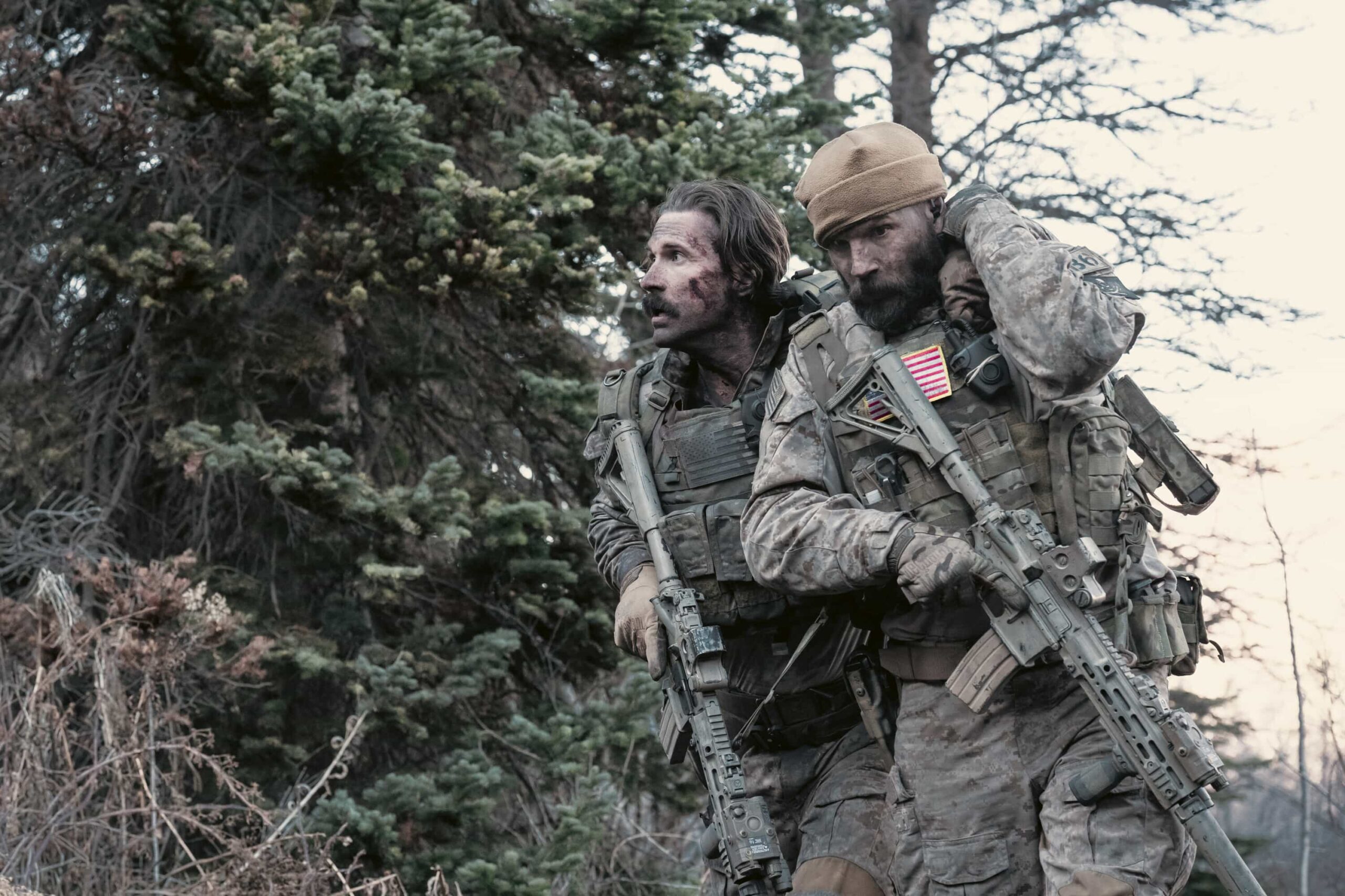 “On Thin Ice” — CBS Original Series MARSHALS, scheduled to air on Sunday, May 10 (8:00-9:00 PM, ET/PT).  Pictured (L-R): Riley Green as Garrett and Logan Marshall-Green as Pete Calvin. Photo: Zach Dilgard/CBS ©2025 CBS Broadcasting, Inc. All Rights Reserved.