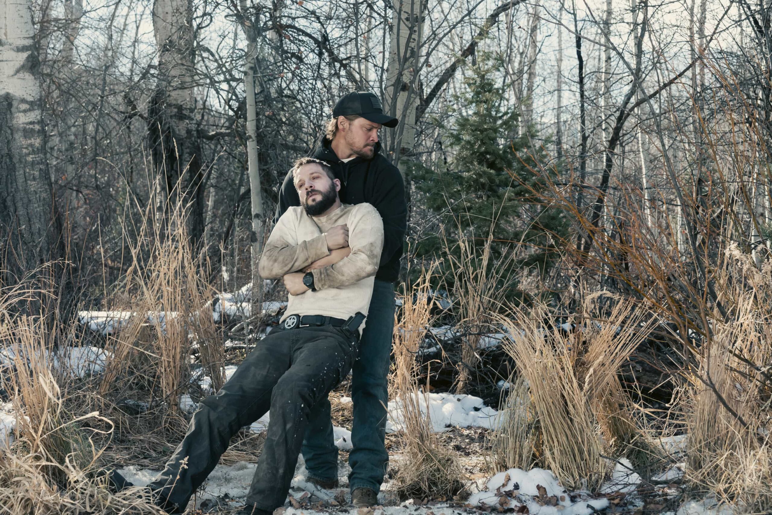 “On Thin Ice” — CBS Original Series MARSHALS, scheduled to air on Sunday, May 10 (8:00-9:00 PM, ET/PT).  Pictured (L-R): Logan Marshall-Green as Pete Calvin and Luke Grimes as Kayce Dutton. Photo: Zach Dilgard/CBS ©2025 CBS Broadcasting, Inc. All Rights Reserved.