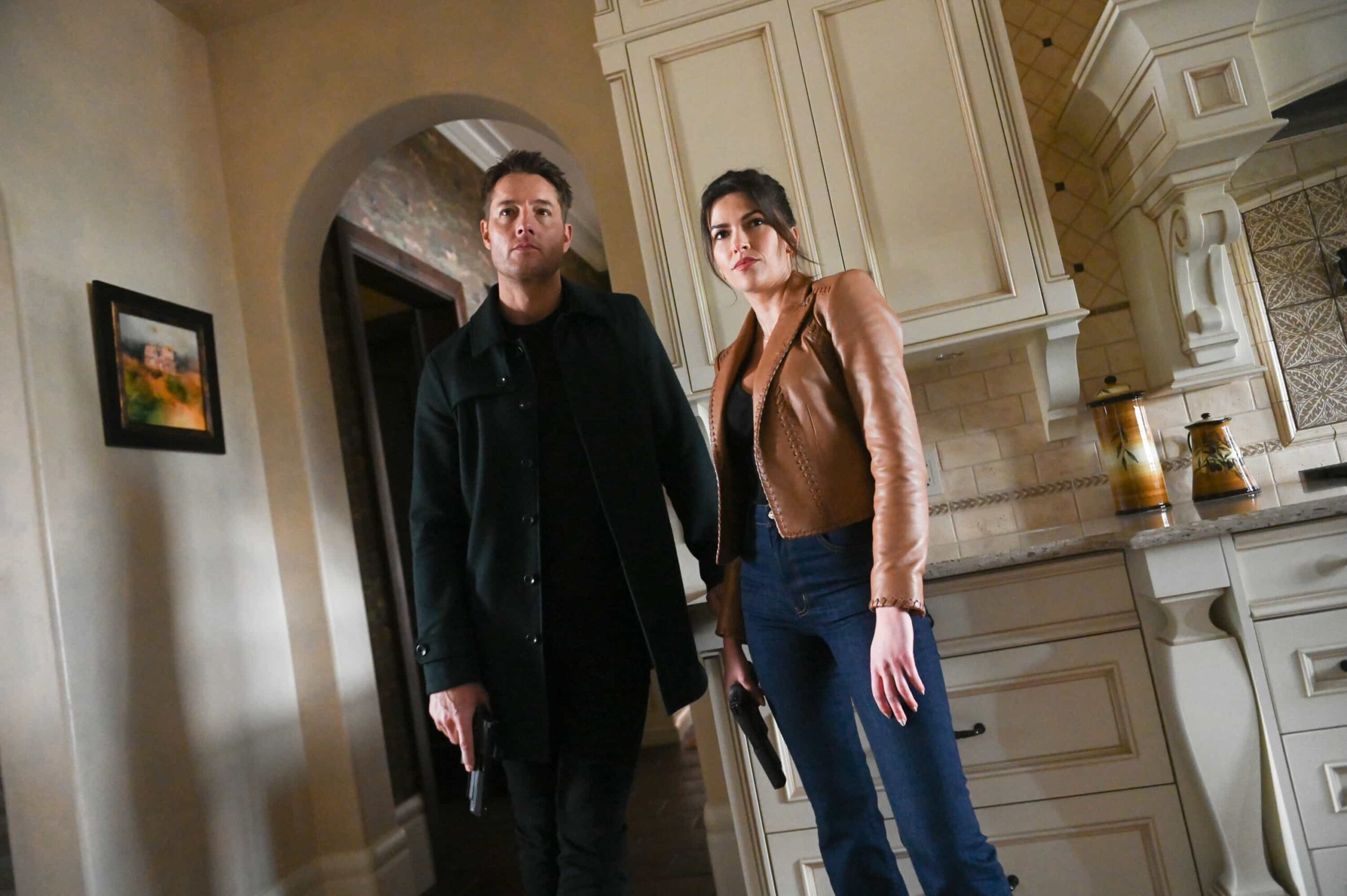 Tracker Season 3 Episode 20 “Reclamation” – Colter’s search for a woman who went missing from a rehab facility takes an unexpected turn when he runs into Billie, uncovering a possible link between each of their cases, on the CBS Original series TRACKER, Sunday, May 10 (9:00-10:00 PM, ET/PT) on the CBS Television Network, and streaming on Paramount+ (live and on-demand for Paramount+   Pictured:  Justin Hartley as Colter Shaw and Sofia Pernas as Billie Matalon.  Photo: Sergei Bachlakov/CBS ©2026 CBS Broadcasting, Inc. All Rights Reserved.