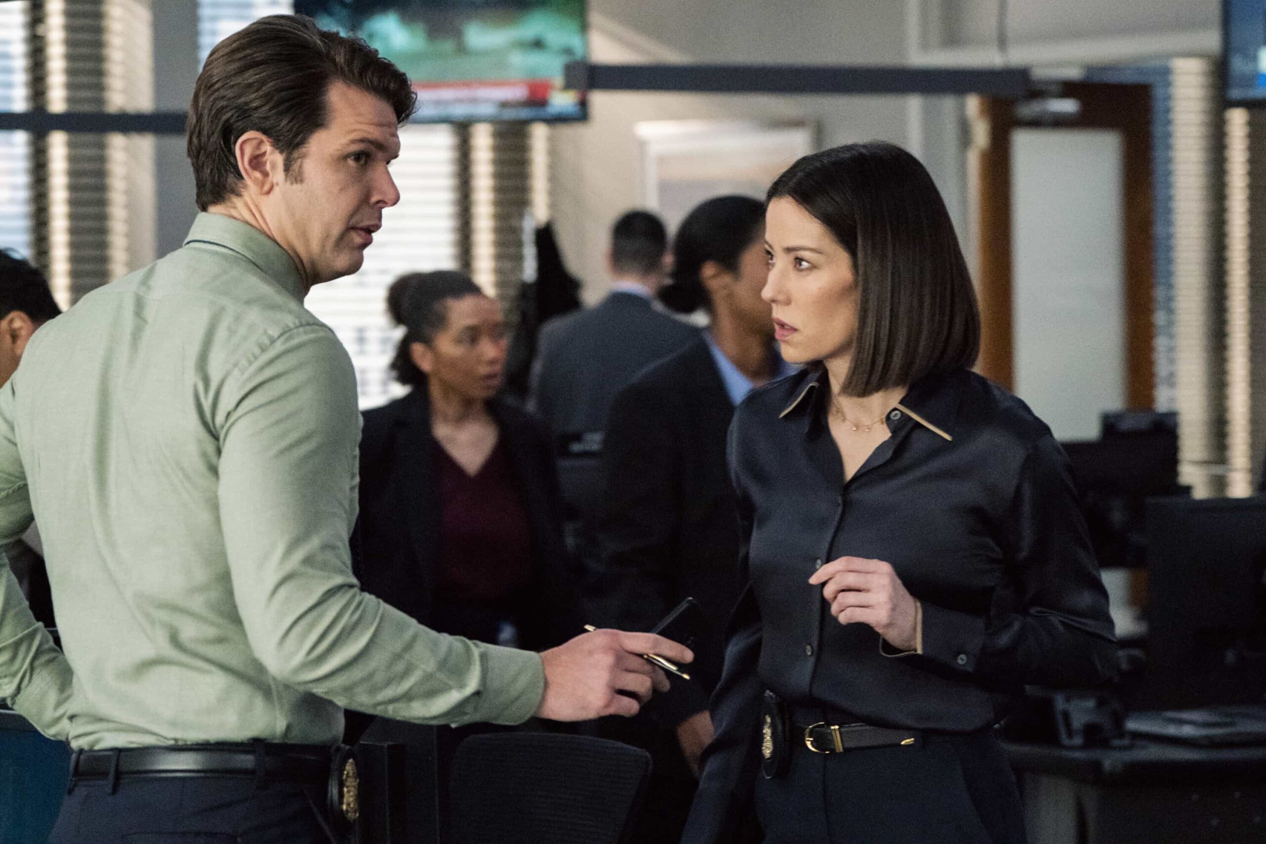 “Long Shot” — CBS Original Series FBI, scheduled to air on Monday, May 11 (9:00-10:00 PM, ET/PT).  Pictured (L-R): Taylor Anthony Miller as Kelly Moran and Vedette Lim as Elise Taylor. Photo: Bennett Raglin/CBS ©2026 CBS Broadcasting, Inc. All Rights Reserved.