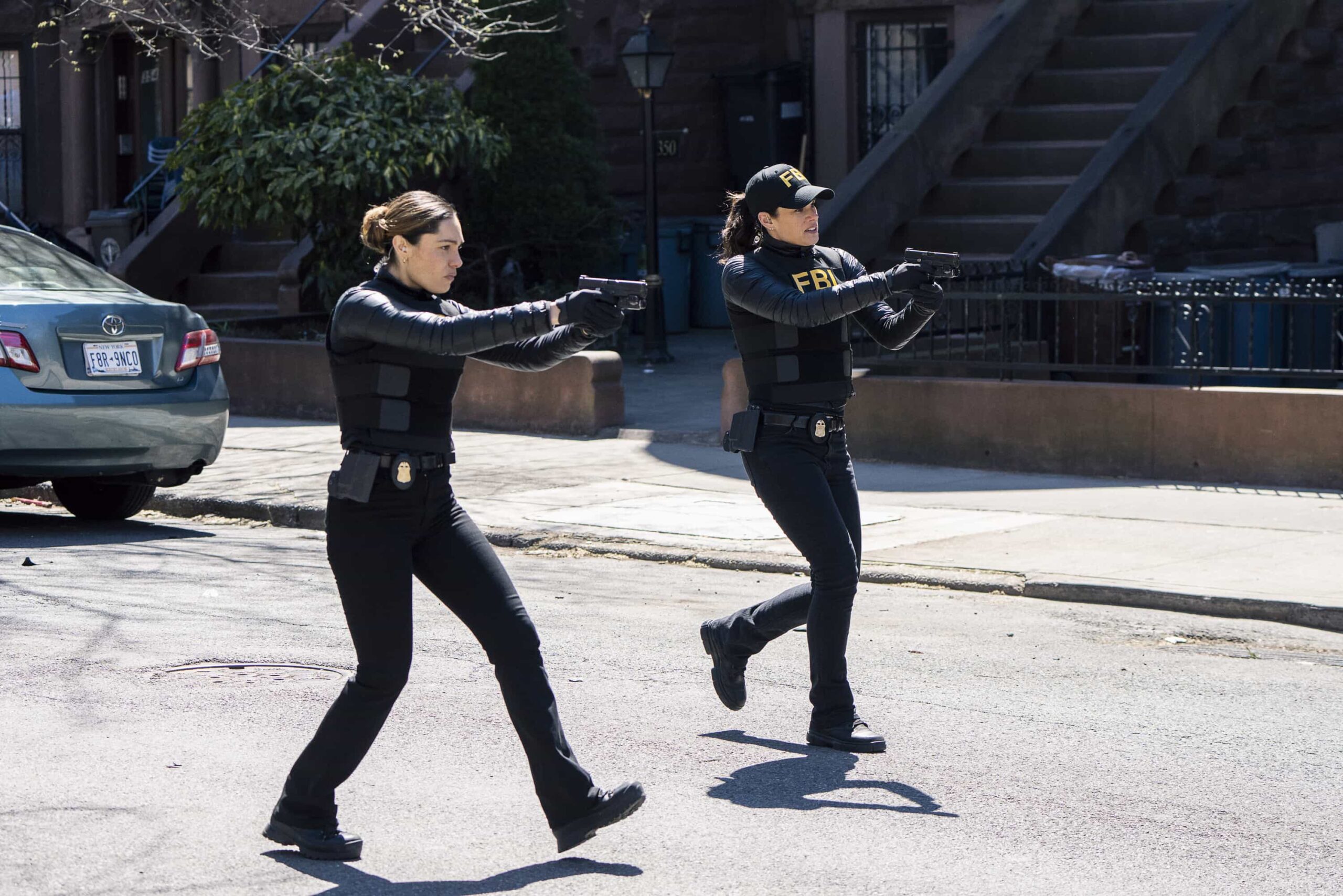 FBI Season 8 Episode 21 “Long Shot” — CBS Original Series FBI, scheduled to air on Monday, May 11 (9:00-10:00 PM, ET/PT).  Pictured (L-R): Juliana Aidén Martinez as Eva Ramos and Missy Peregrym as Special Agent Maggie Bell. Photo: Bennett Raglin/CBS ©2026 CBS Broadcasting, Inc. All Rights Reserved.