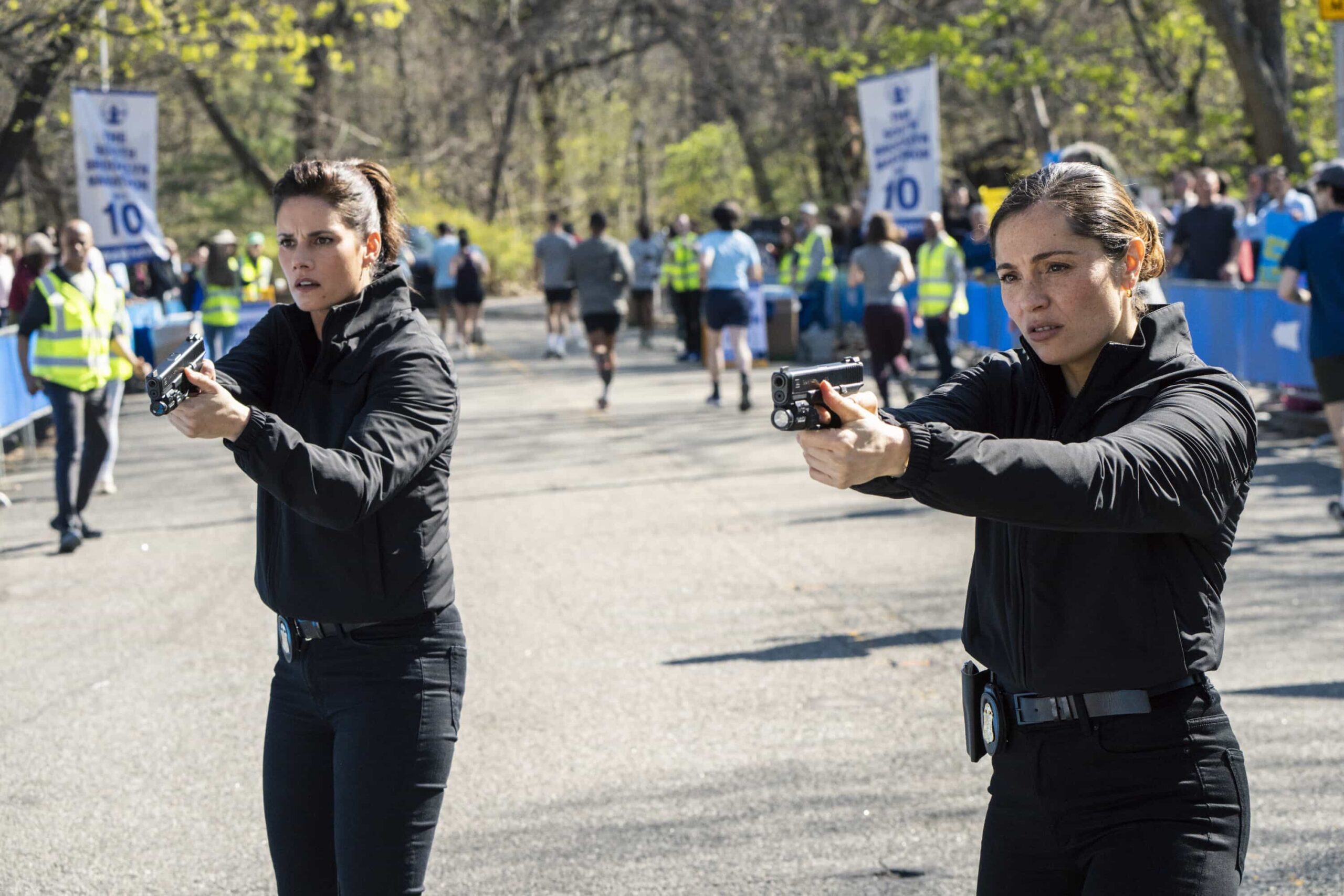 “Long Shot” — CBS Original Series FBI, scheduled to air on Monday, May 11 (9:00-10:00 PM, ET/PT).  Pictured (L-R): Missy Peregrym as Special Agent Maggie Bell and Juliana Aidén Martinez as Eva Ramos. Photo: Bennett Raglin/CBS ©2026 CBS Broadcasting, Inc. All Rights Reserved.