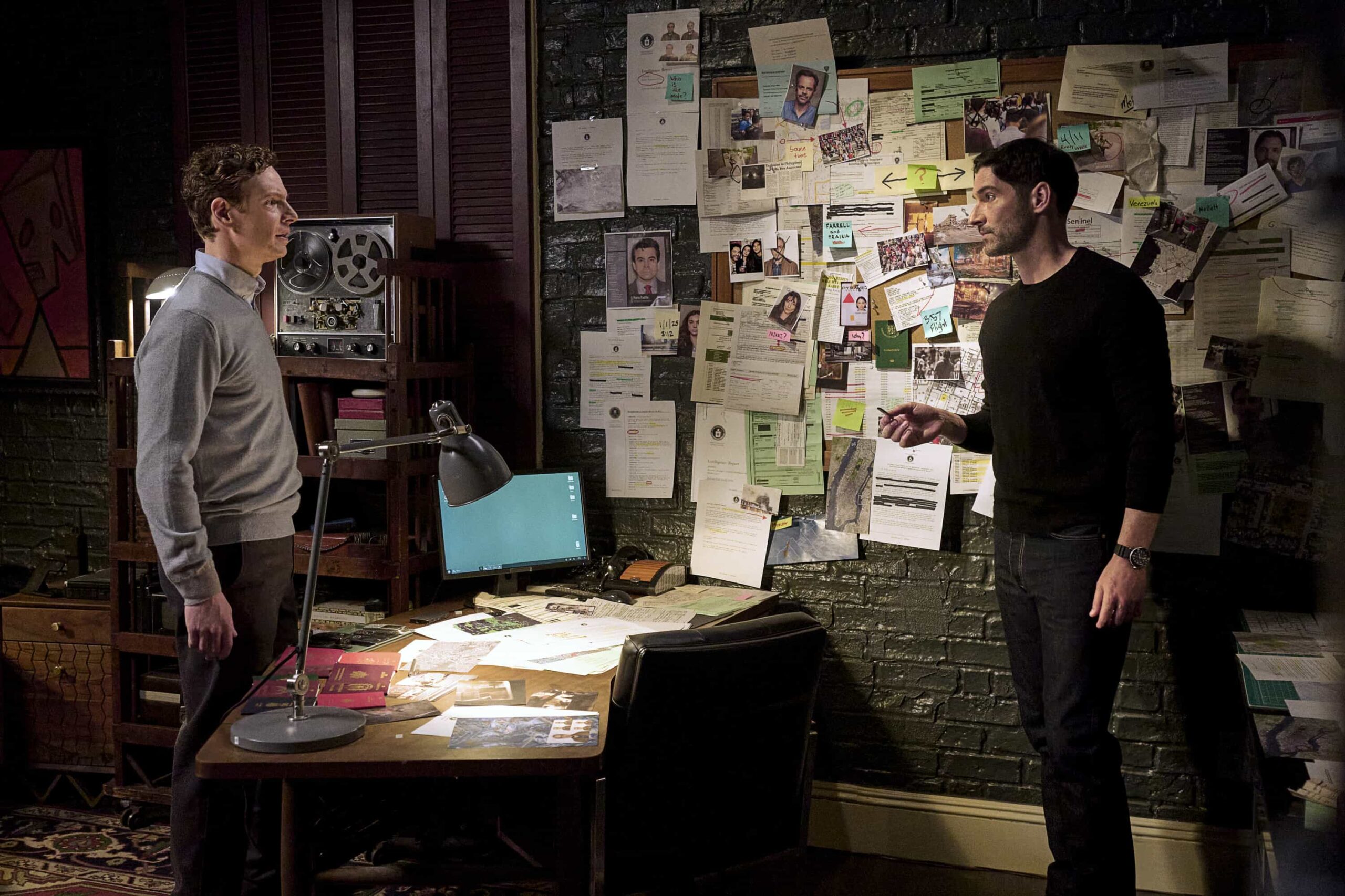 "Forbidden Eye" -- CBS Original Series CIA, scheduled to air on Monday, May 11 (10:00-11:00 PM, ET/PT). Pictured (L-R): Nick Gehlfuss as Special Agent Bill Goodman and Tom Ellis as CIA Case Officer Colin Glass. Photo: Mark Schafer/CBS ©2026 CBS Broadcasting, Inc. All Rights Reserved.
