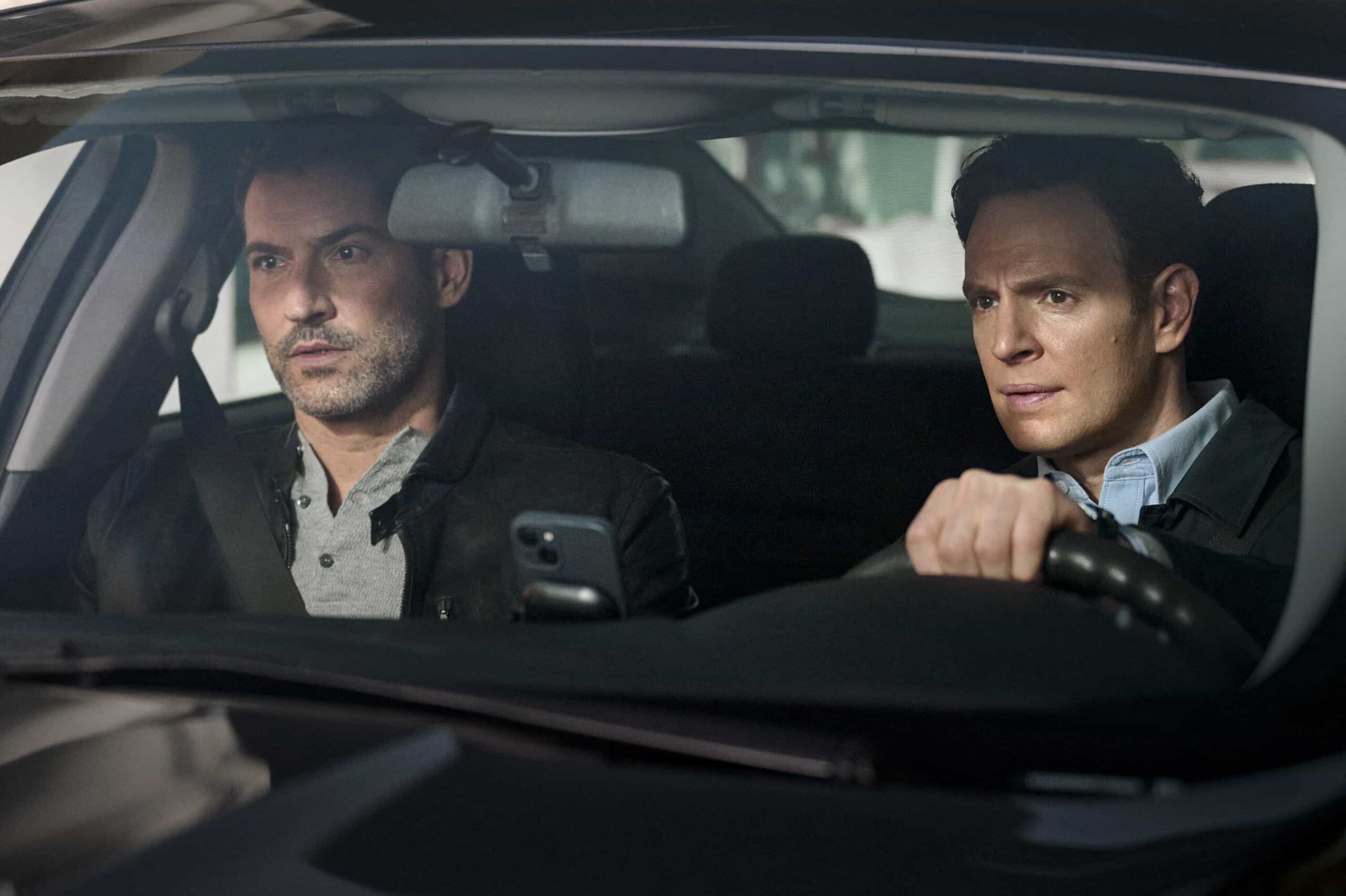 CIA Season 1 Episode 11 "Forbidden Eye" -- CBS Original Series CIA, scheduled to air on Monday, May 11 (9:00-10:00 PM, ET/PT).  Pictured (L-R): Tom Ellis as CIA Case Officer Colin Glass and Nick Gehlfuss as Special Agent Bill Goodman. Photo: Mark Schafer/CBS ©2026 CBS Broadcasting, Inc. All Rights Reserved.