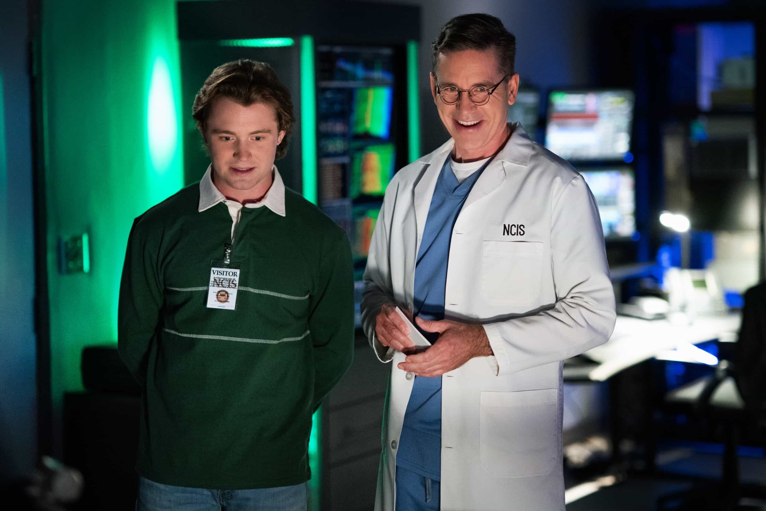 “SONS AND DAUGHTERS” - CBS Original Series NCIS, scheduled to air TUESDAY, MAY 12 (8:00 PM ET/PT)  Pictured (L-R): Pictured (L-R): Patrick Keleher as Mateo Garcia and Brian Dietzen as Jimmy Palmer  Photo: Robert Voets/CBS  ©2026 CBS Broadcasting, Inc. All Rights Reserved.