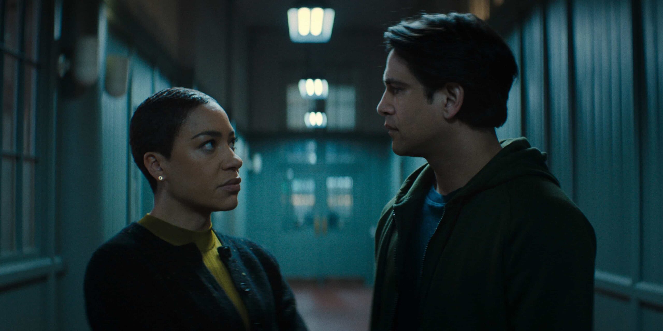 Cush Jumbo and Luca Pasqualino in "Criminal Record," now streaming on Apple TV.