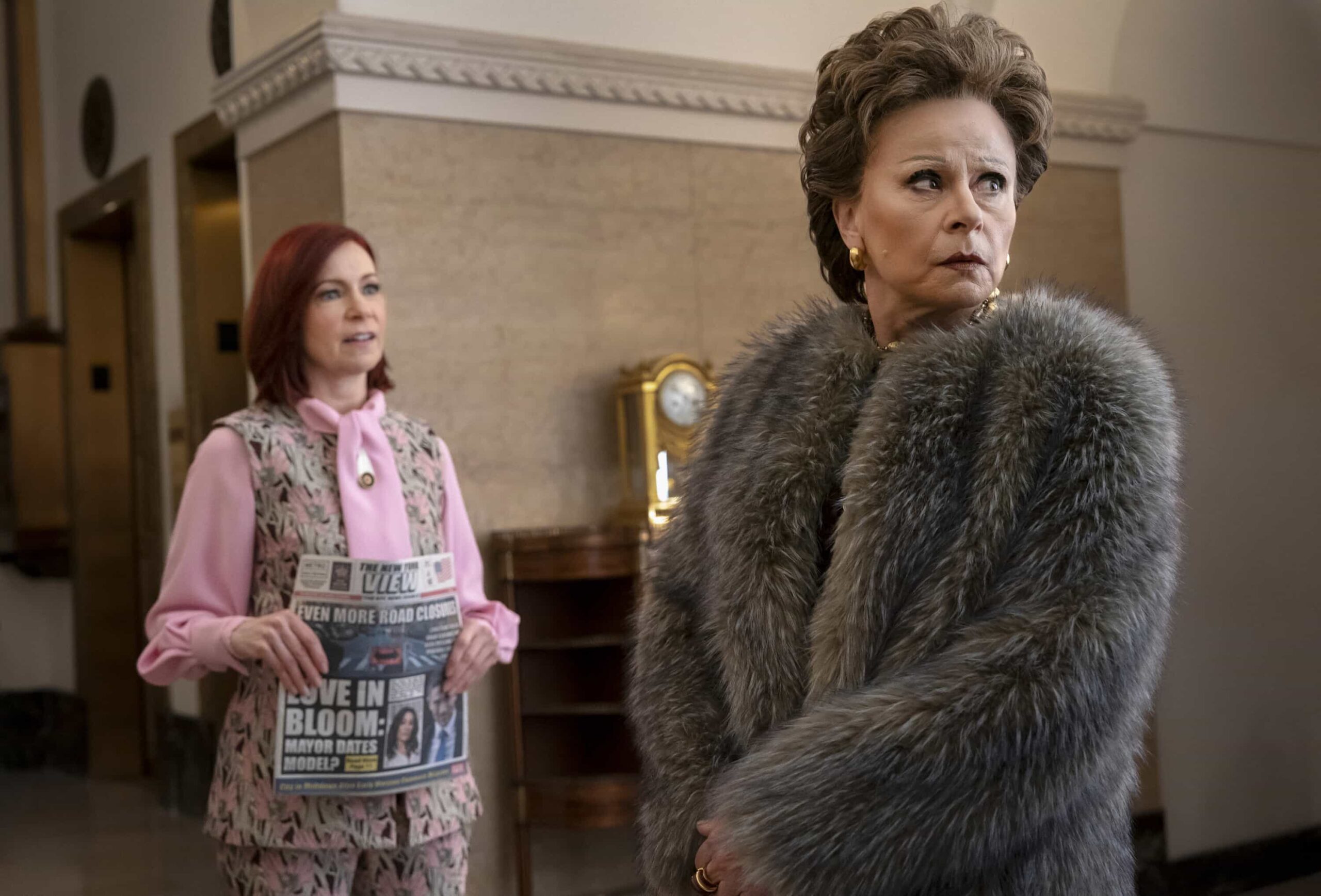"Catch and Kill" -- Coverage of the CBS Original Series ELSBETH, scheduled to air on the CBS Television Network.   Pictured (L-R): Carrie Preston as Elsbeth Tascioni, and Tracey Ullman as Marilyn   Photo: Michael Parmelee/CBS ©2026 CBS Broadcasting, Inc. All Rights Reserved.