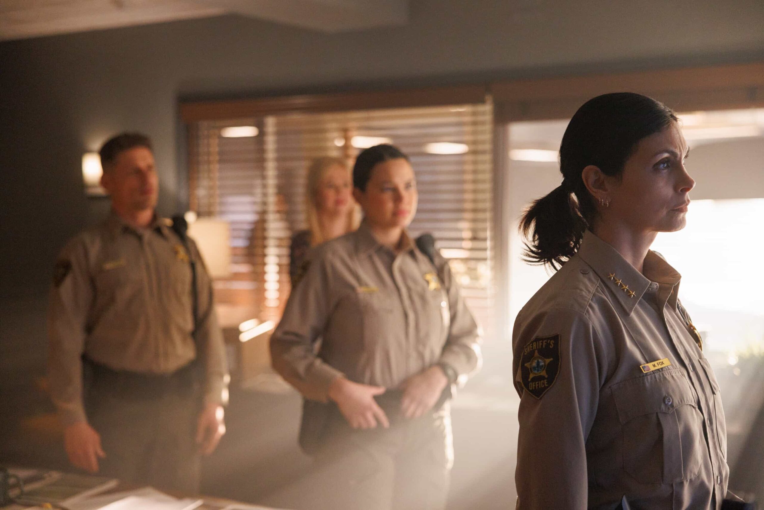 Sheriff Country Season 1 Episode 19 “Compromised” – Sheriff Mickey Fox aids a federal investigation into a high-stakes case involving alleged interstate crime and a web of local land deals. GRAMMY® Award-winner Maren Morris guest stars as Hazel, Skye’s sponsor, on SHERIFF COUNTRY, Friday, May 15 (8:00-9:00 PM, ET/PT) on the CBS Television Network, and streaming on Paramount+ (live and on-demand for Paramount+ Premium plan subscribers, or on-demand for Paramount+.   Pictured: Morena Baccarin as Sheriff Mickey Fox. Photo: Darren Goldstein/CBS ©2026 CBS Broadcasting, Inc. All Rights Reserved.