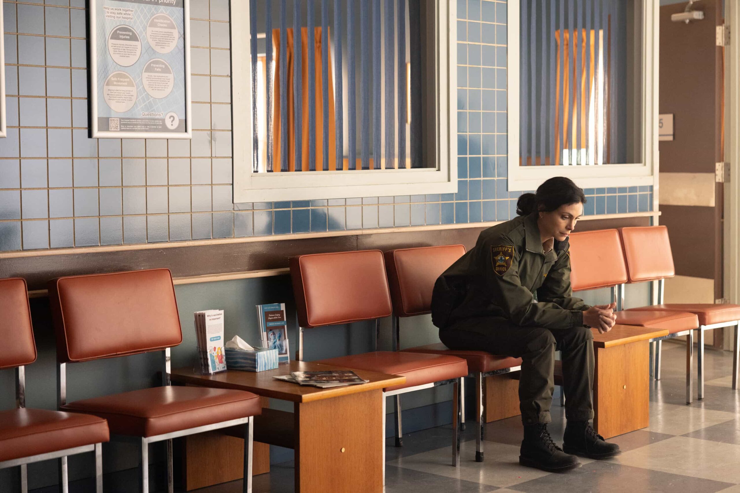 Sheriff Country Season 1 Episode 19  “Compromised” – Sheriff Mickey Fox aids a federal investigation into a high-stakes case involving alleged interstate crime and a web of local land deals. GRAMMY® Award-winner Maren Morris guest stars as Hazel, Skye’s sponsor, on SHERIFF COUNTRY, Friday, May 15 (8:00-9:00 PM, ET/PT) on the CBS Television Network, and streaming on Paramount+ (live and on-demand for Paramount+ Premium plan subscribers, or on-demand for Paramount+. Pictured: Morena Baccarin as Sheriff Mickey Fox. Photo: Darren Goldstein/CBS ©2026 CBS Broadcasting, Inc. All Rights Reserved.
