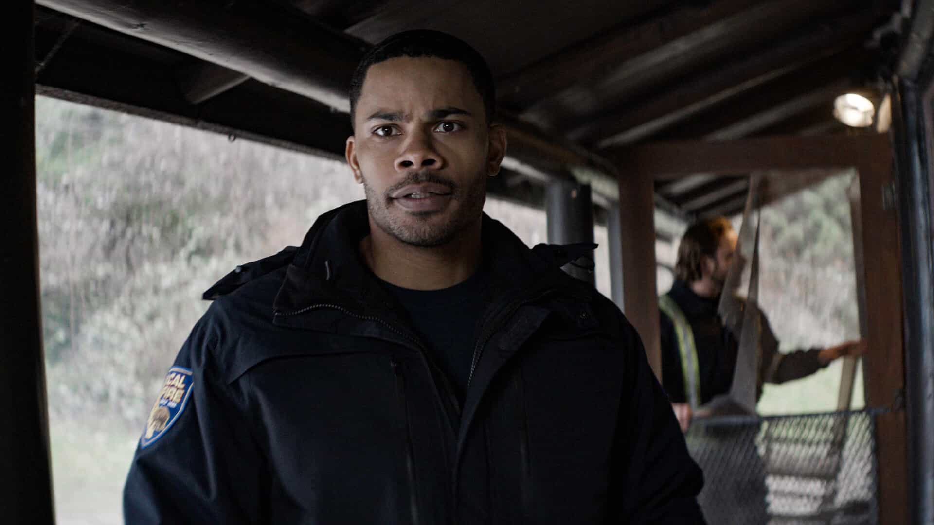 “Rain Check for Tomorrow” -- The CBS Original Series FIRE COUNTRY, scheduled to air on Friday, May 15 (9:00-10:00 PM, ET/PT). Pictured: Jordan Calloway as Jake Crawford. Photo: CBS ©2026 CBS Broadcasting, Inc. All Rights Reserved. Highest quality screengrab available.
