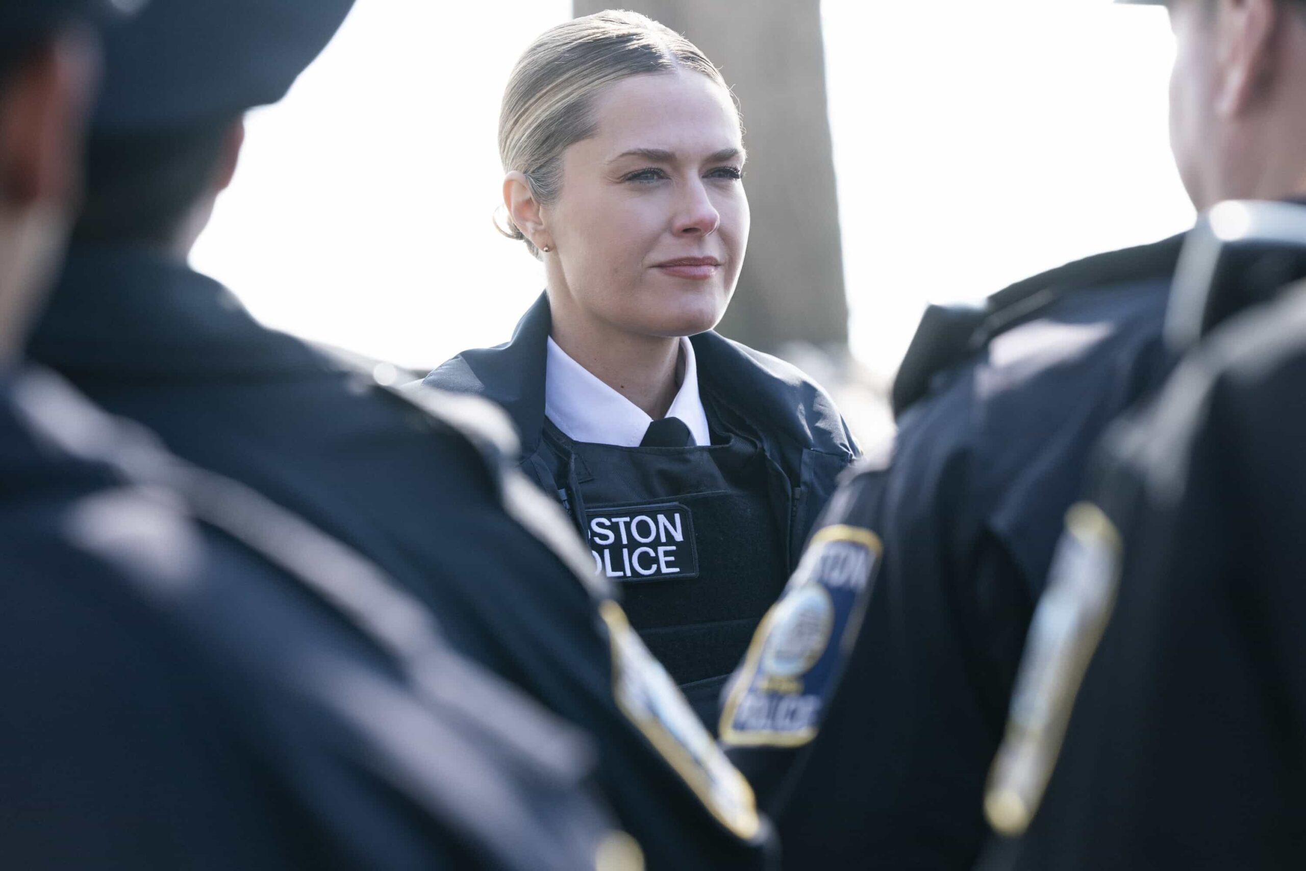 Boston Blue Season 1 Episode 19 "Chasing Monsters" -- Coverage of the CBS Original Series BOSTON BLUE, scheduled to air on the CBS Television Network. Pictured: Maggie Lawson as Sarah Silver. Photo: Ian Watson/CBS ©2026 CBS Broadcasting, Inc. All Rights Reserved.