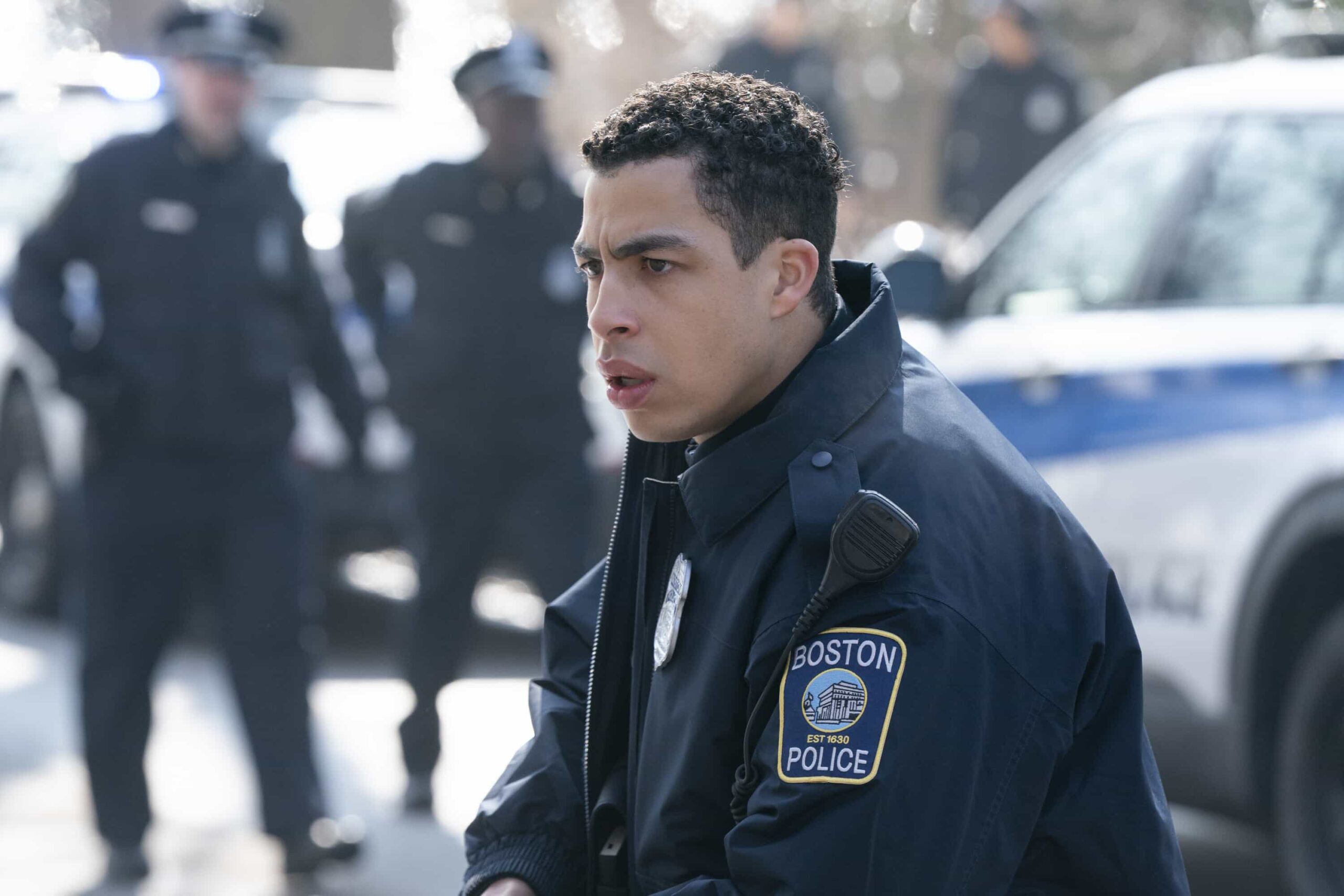 "Chasing Monsters" -- Coverage of the CBS Original Series BOSTON BLUE, scheduled to air on the CBS Television Network. Pictured: Marcus Scribner as Jonah Silver. Photo: Ian Watson/CBS ©2026 CBS Broadcasting, Inc. All Rights Reserved.