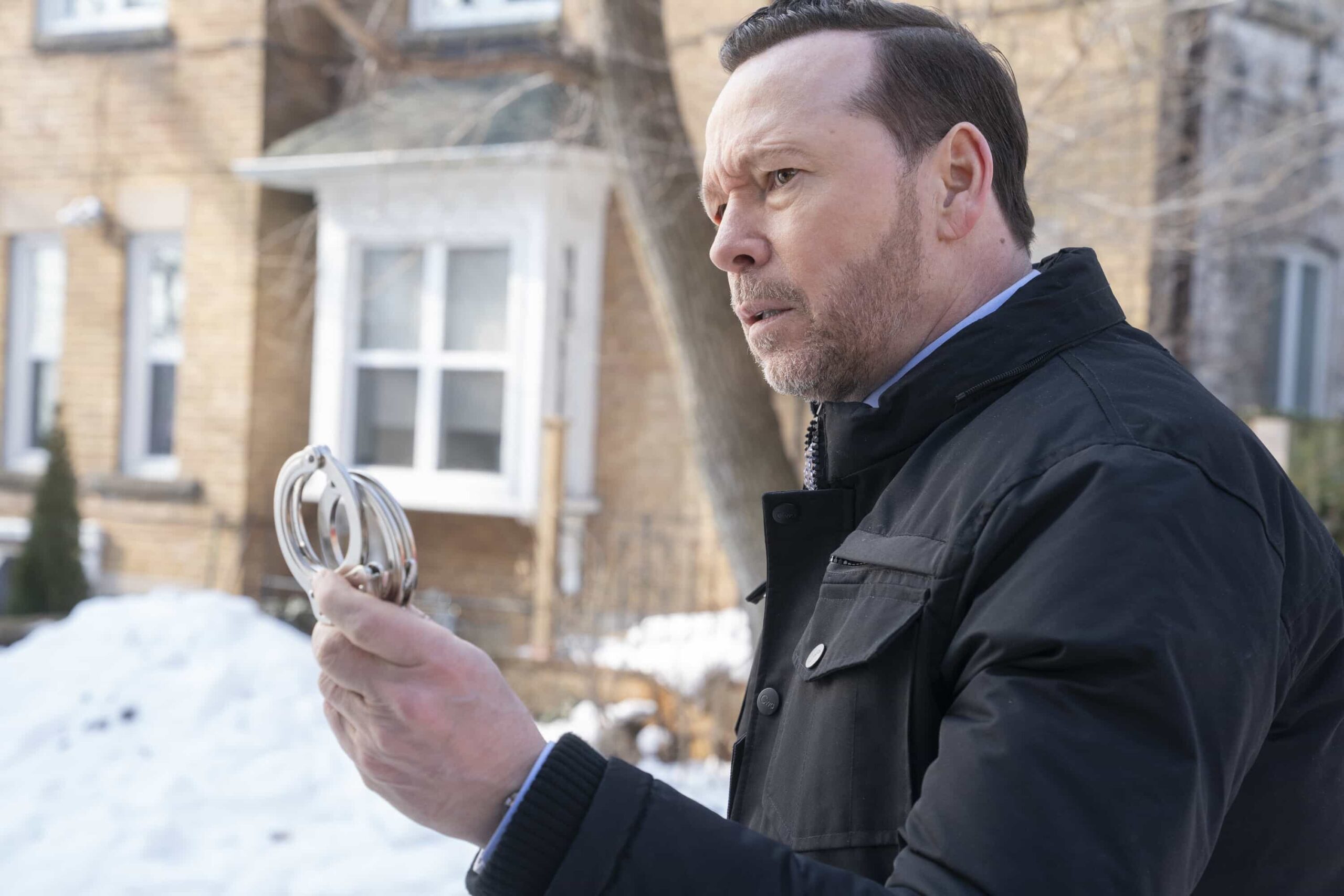Boston Blue Season 1 Episode 19 "Chasing Monsters" -- Coverage of the CBS Original Series BOSTON BLUE, scheduled to air on the CBS Television Network. Pictured: Donnie Wahlberg as Danny Reagan. Photo: Ian Watson/CBS ©2026 CBS Broadcasting, Inc. All Rights Reserved.