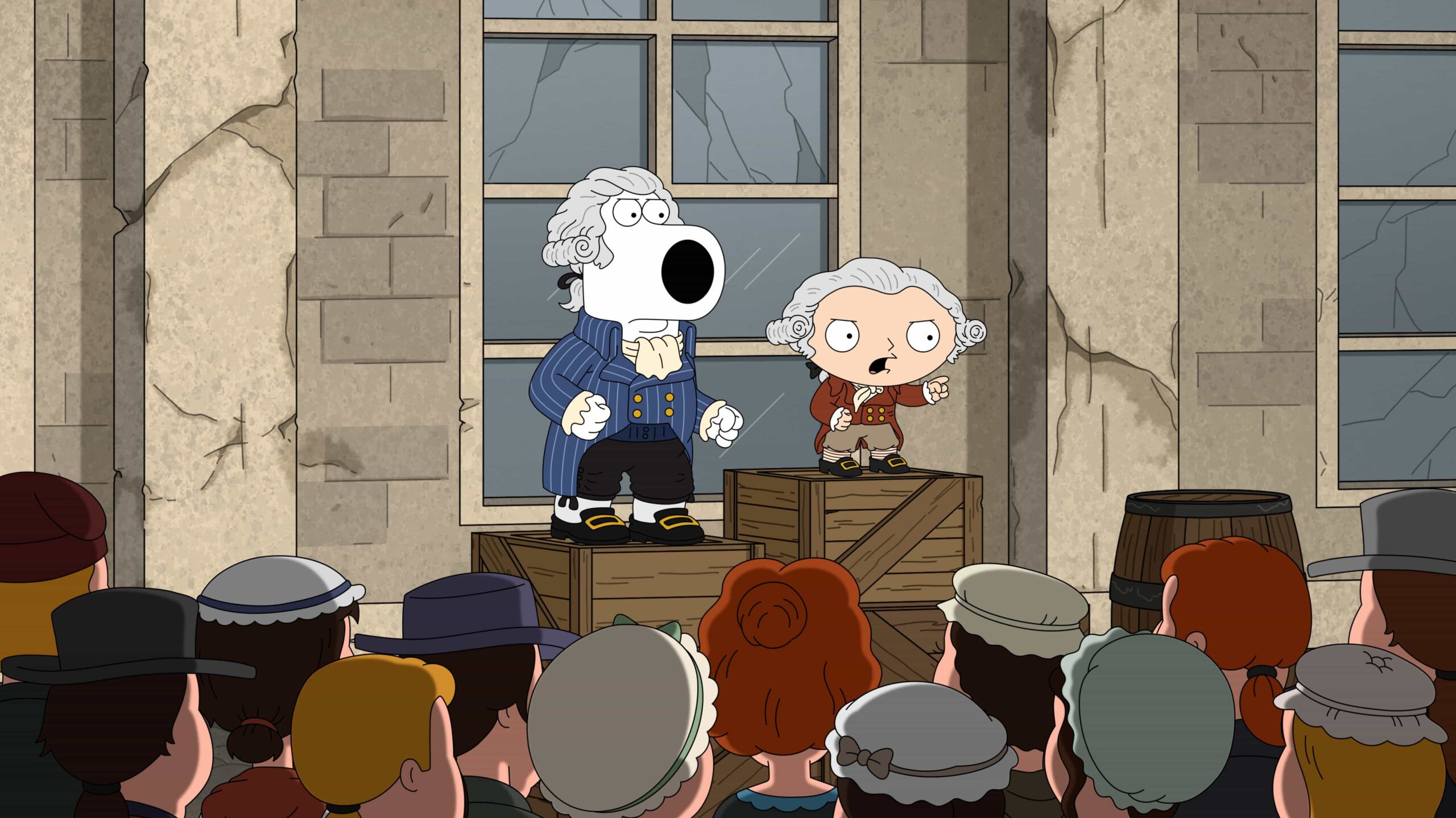 FAMILY GUY Season 24 Episode 15 : In this three-act parody of prominent historical eras, the Griffins take a humorous look at The French Revolution, the American Civil War, and World War II in the all-new "High School History" season finale episode of Family Guy airing Sunday, May 17 (8:00-8:30 PM ET/PT) on FOX. FAMILY GUY © 2026 by 20th Television