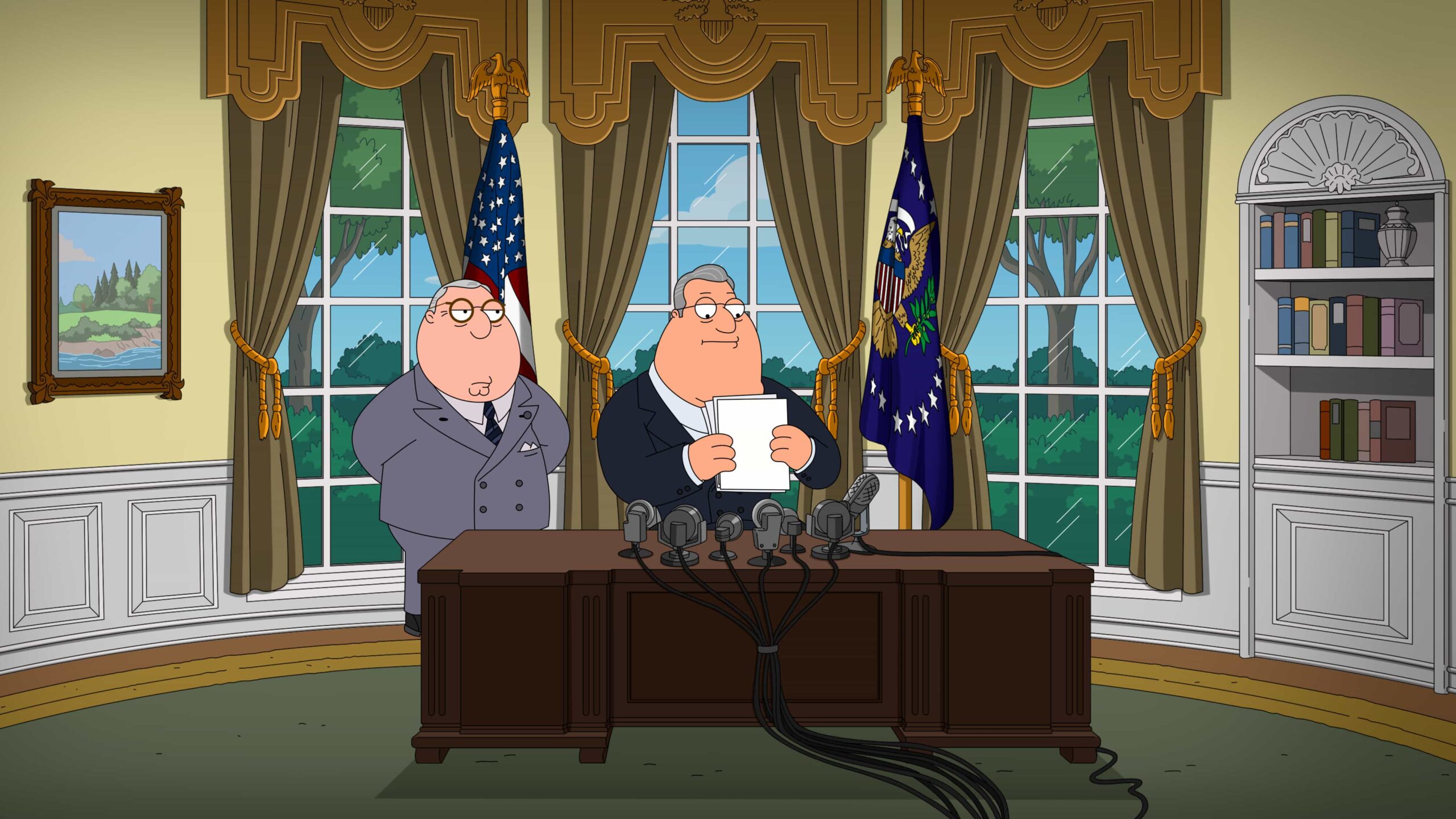 FAMILY GUY: In this three-act parody of prominent historical eras, the Griffins take a humorous look at The French Revolution, the American Civil War, and World War II in the all-new "High School History" season finale episode of Family Guy airing Sunday, May 17 (8:00-8:30 PM ET/PT) on FOX. FAMILY GUY © 2026 by 20th Television