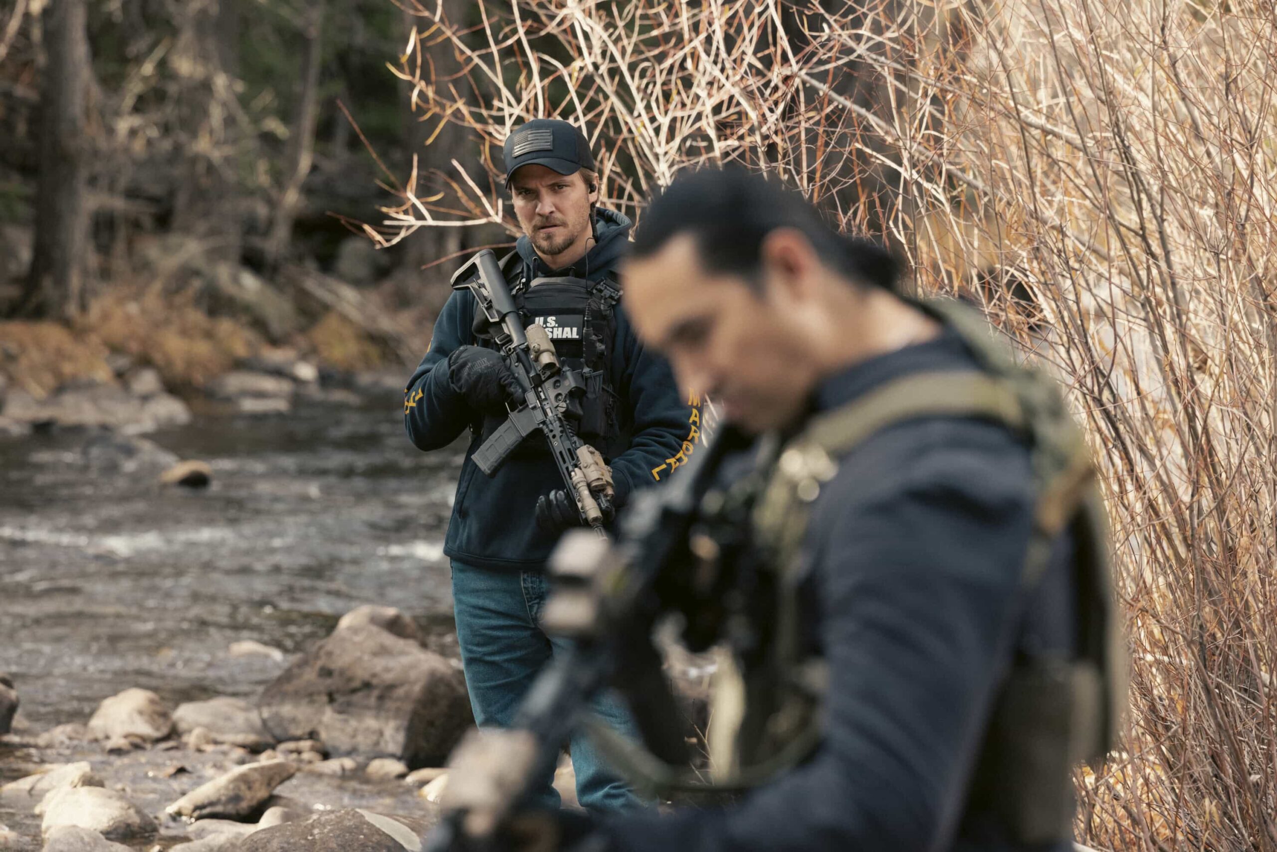 Marshals Season 1 Episode 12 "The Devil at Home" -- CBS Original Series MARSHALS, scheduled to air on Sunday, May 17 (8:00-9:00 PM, ET/PT).  Pictured: Luke Grimes as Kayce Dutton. Photo: Fred Hayes/CBS ©2025 CBS Broadcasting, Inc. All Rights Reserved.