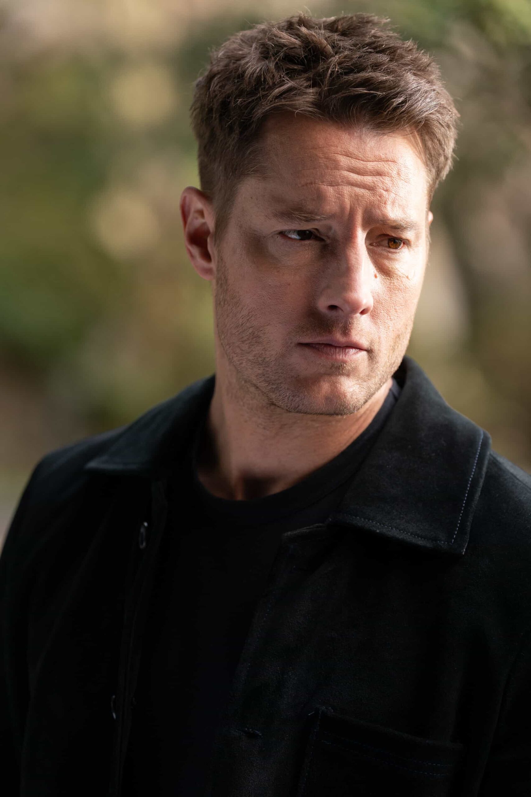 Tracker Season 3 Episode 21 “Chrono Stasis” – Colter and Russell unite in a personal mission to uncover their father’s mysterious work, on the CBS Original series TRACKER, Sunday, May 17 (9:00-10:00 PM, ET/PT) on the CBS Television Network, and streaming on Paramount+.  Pictured: Justin Hartley as Colter Shaw.  Photo: Darko Sikman/CBS ©2026 CBS Broadcasting, Inc. All Rights Reserved.