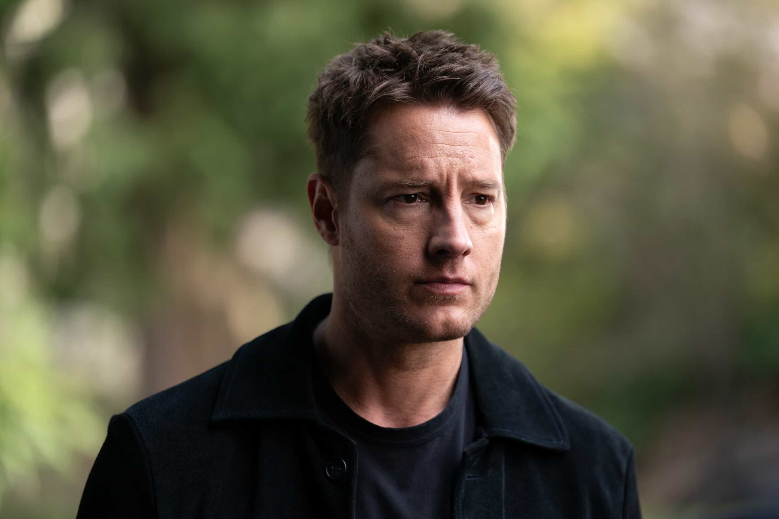 Tracker Season 3 Episode 21 “Chrono Stasis” – Colter and Russell unite in a personal mission to uncover their father’s mysterious work, on the CBS Original series TRACKER, Sunday, May 17 (9:00-10:00 PM, ET/PT) on the CBS Television Network, and streaming on Paramount+.  Pictured: Justin Hartley as Colter Shaw.  Photo: Darko Sikman/CBS ©2026 CBS Broadcasting, Inc. All Rights Reserved.