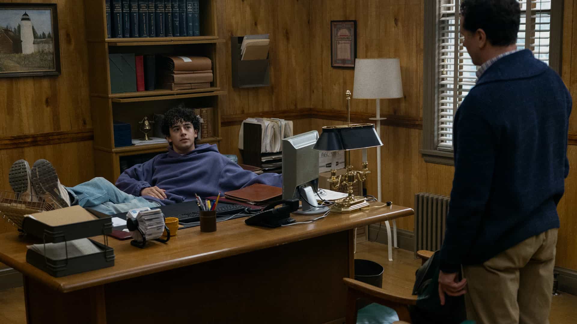 Kingston Rumi Southwick and Matthew Rhys in "Widow’s Bay," now streaming on Apple TV.