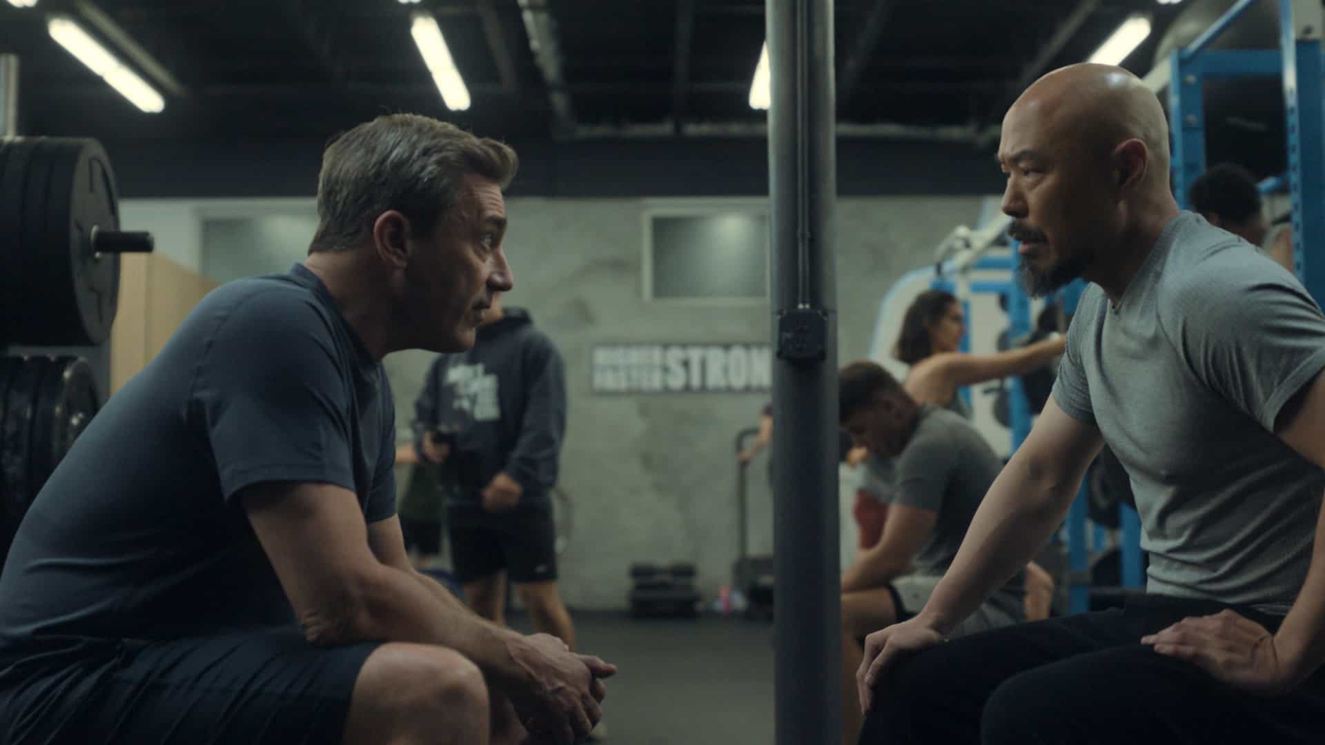 Jon Hamm and Hoon Lee in "Your Friends & Neighbors," now streaming on Apple TV.