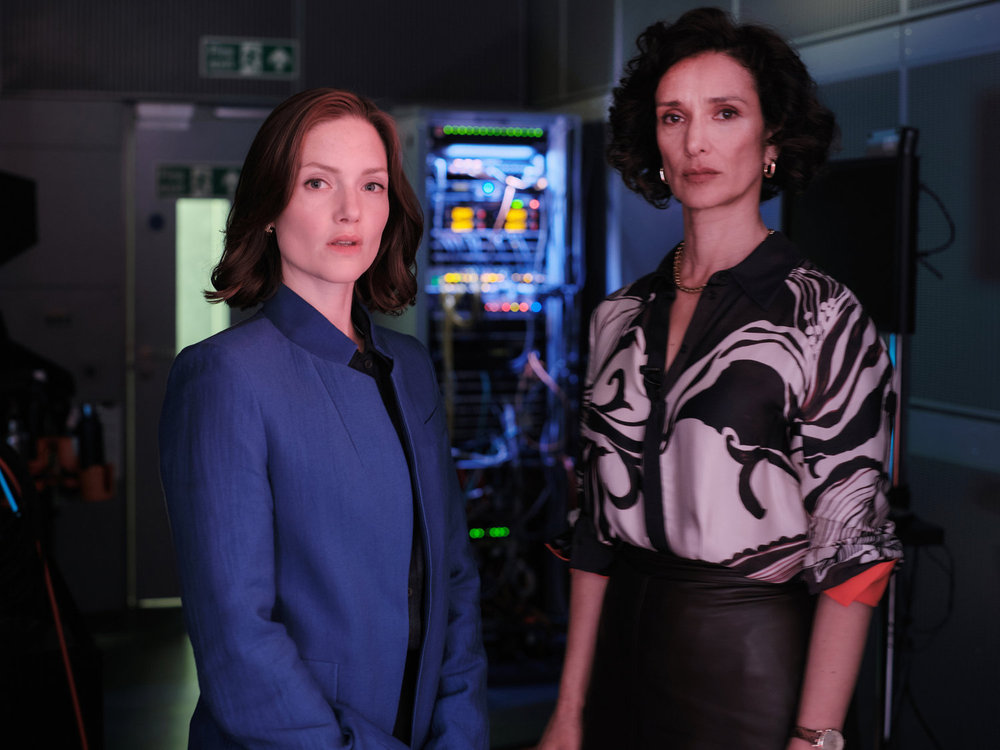 THE CAPTURE -- Episode 301 -- Pictured: (l-r) Holiday Grainger as Rachel Carey, Indira Varma as Khadija Khan-- (Photo by: Laurence Cendrowicz/Universal International Studios)