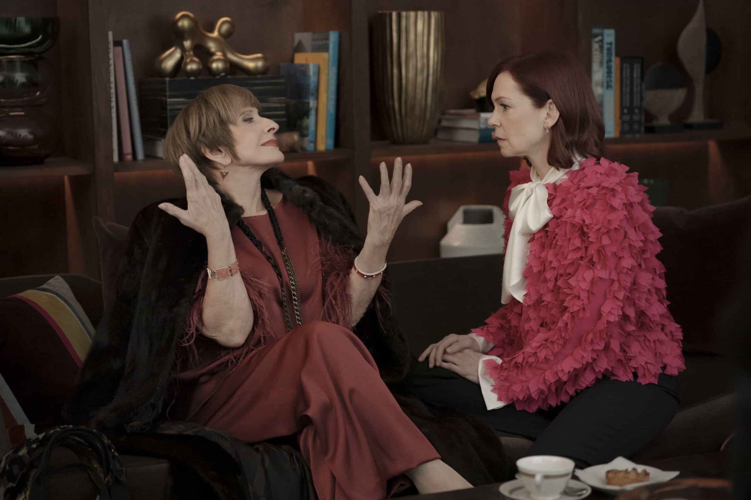 Elsbeth Season 3 Episode 20 "That's All" Season Finale -- Coverage of the CBS Original Series ELSBETH, scheduled to air on the CBS Television Network.  Pictured (L-R):  Patti LuPone as Ruby Lane and Carrie Preston as Elsbeth Tascioni   Photo: Michael Parmelee/CBS ©2026 CBS Broadcasting, Inc. All Rights Reserved.