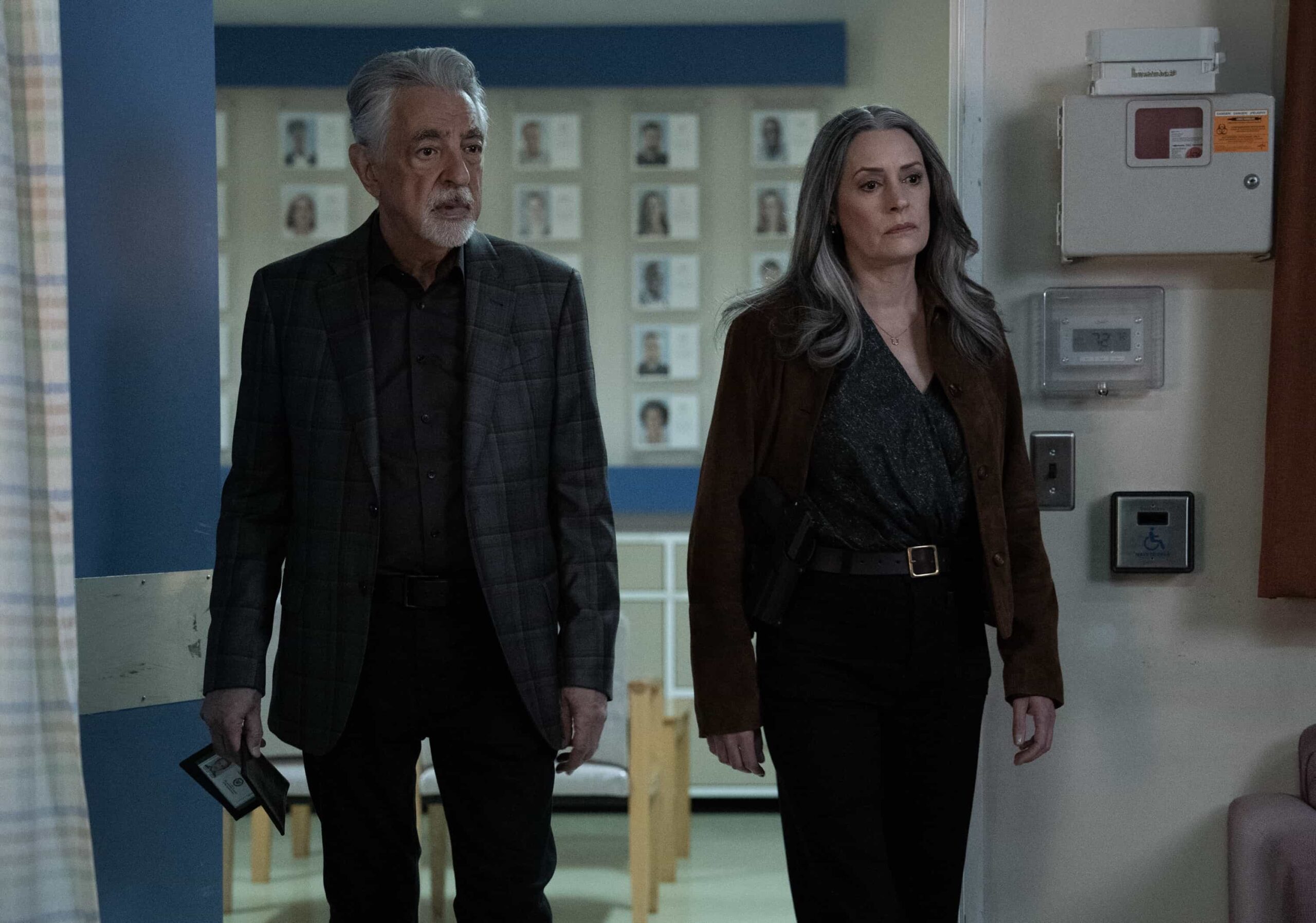 Criminal Minds Evolution Season 19 Episode 1 Joe Mantegna as David Rossi and Paget Brewster as Emily Prentiss in Criminal Minds: Evolution, episode 1, season 19 streaming on Paramount+, 2026. Photo Credit: Justin Lubin/Paramount+