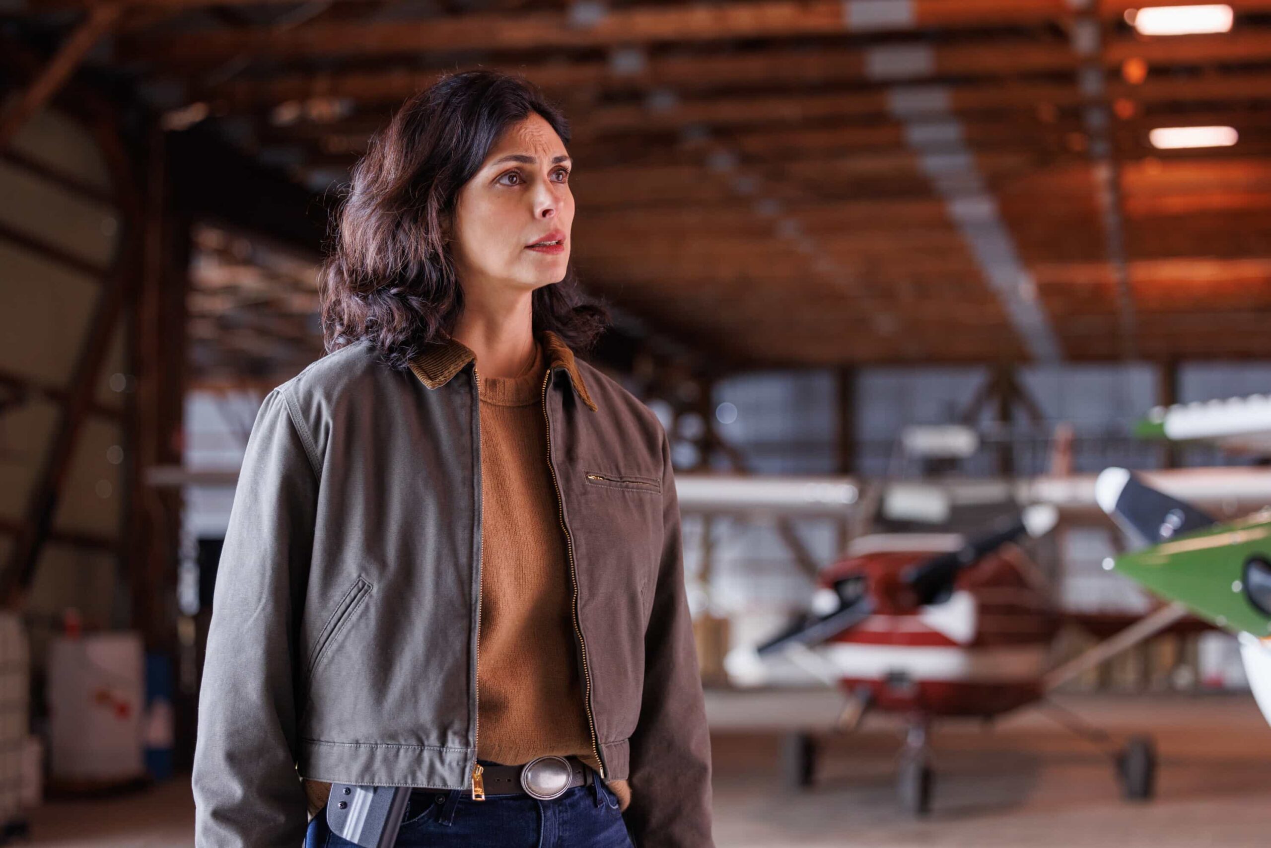 “Mexico” – With her department under scrutiny and tensions rising across Edgewater, Sheriff Mickey Fox faces the fallout from a major investigation that threatens to upend everything she’s built, on the first season finale of SHERIFF COUNTRY, Friday, May 22 (8:00-9:00 PM, ET/PT) on the CBS Television Network, and streaming on Paramount+  Pictured: Morena Baccarin as Sheriff Mickey Fox. Photo: Darren Goldstein/CBS ©2026 CBS Broadcasting, Inc. All Rights Reserved.