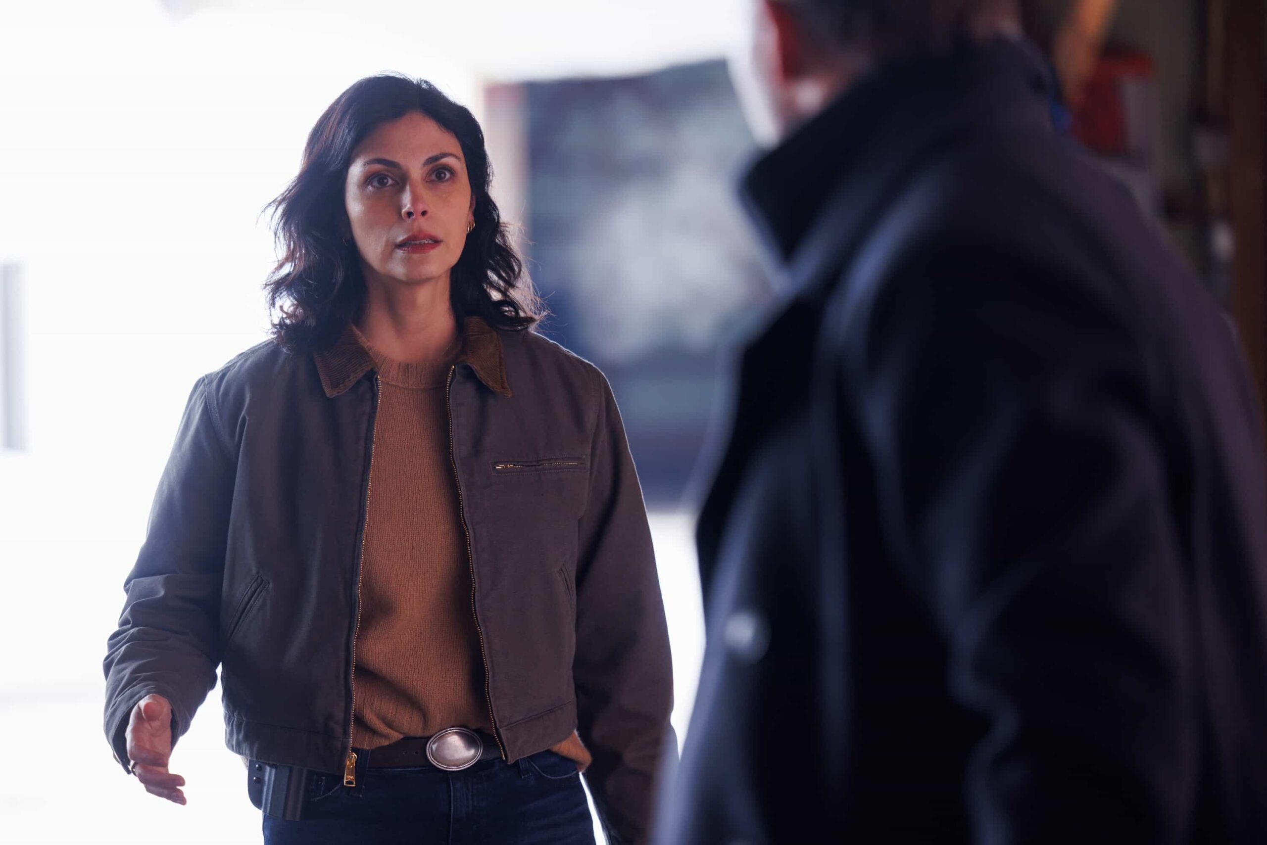 “Mexico” – With her department under scrutiny and tensions rising across Edgewater, Sheriff Mickey Fox faces the fallout from a major investigation that threatens to upend everything she’s built, on the first season finale of SHERIFF COUNTRY, Friday, May 22 (8:00-9:00 PM, ET/PT) on the CBS Television Network, and streaming on Paramount+  Pictured: Morena Baccarin as Sheriff Mickey Fox. Photo: Darren Goldstein/CBS ©2026 CBS Broadcasting, Inc. All Rights Reserved.