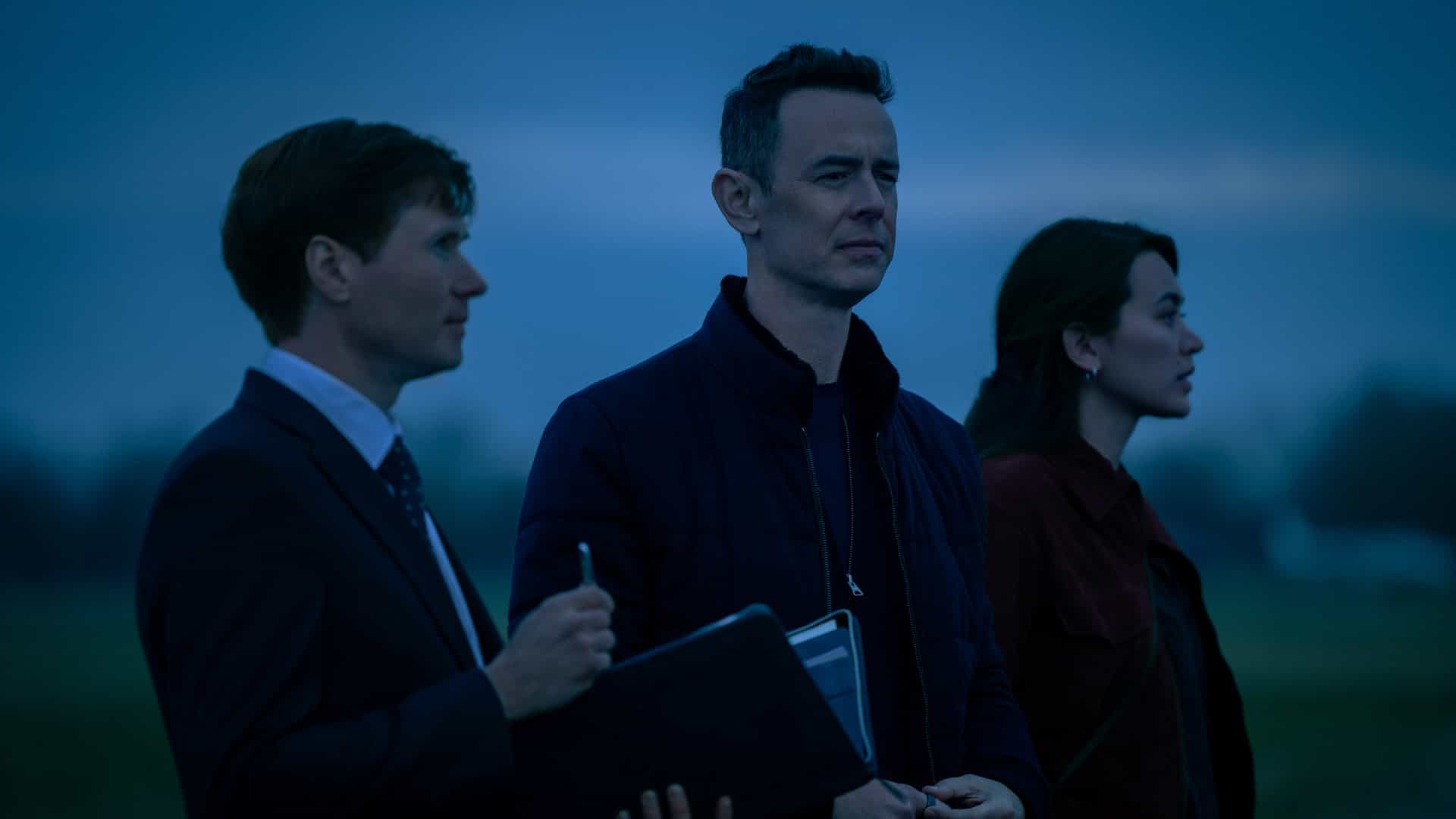 Colin Hanks and Jessica Henwick in "Silo," premiering July 3, 2026 on Apple TV.