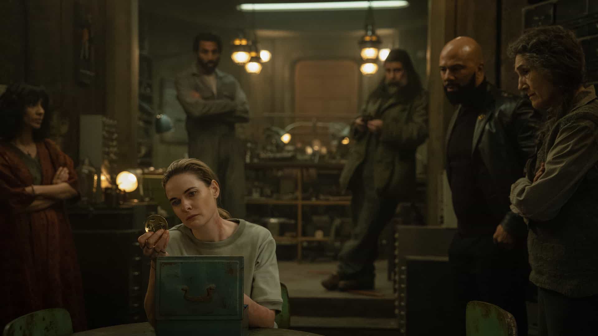 Rebecca Ferguson, Avi Nash, Rick Gomez, Common and Harriet Walter in "Silo," premiering July 3, 2026 on Apple TV.
