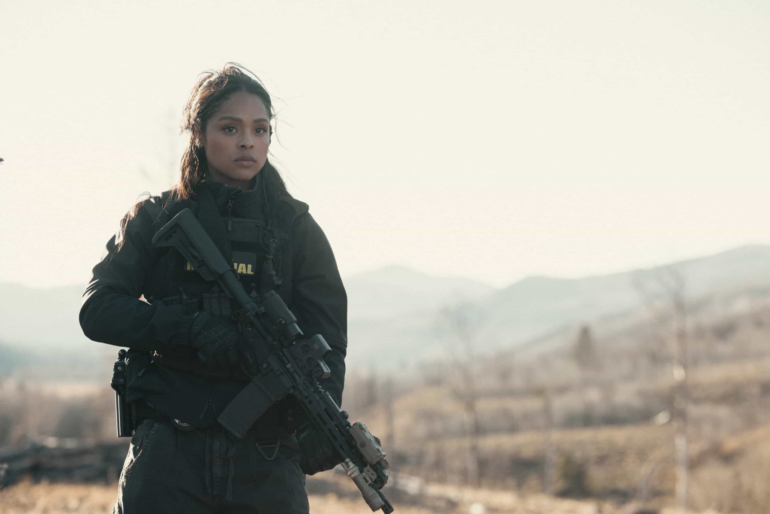Marshals Season 1 Episode 13 "Wolves at the Door" Season Finale  -- CBS Original Series MARSHALS, scheduled to air on Sunday, May 24 (8:00-9:00 PM, ET/PT).  Pictured: Ash Santos as Andrea. Photo: Fred Hayes/CBS ©2025 CBS Broadcasting, Inc. All Rights Reserved.