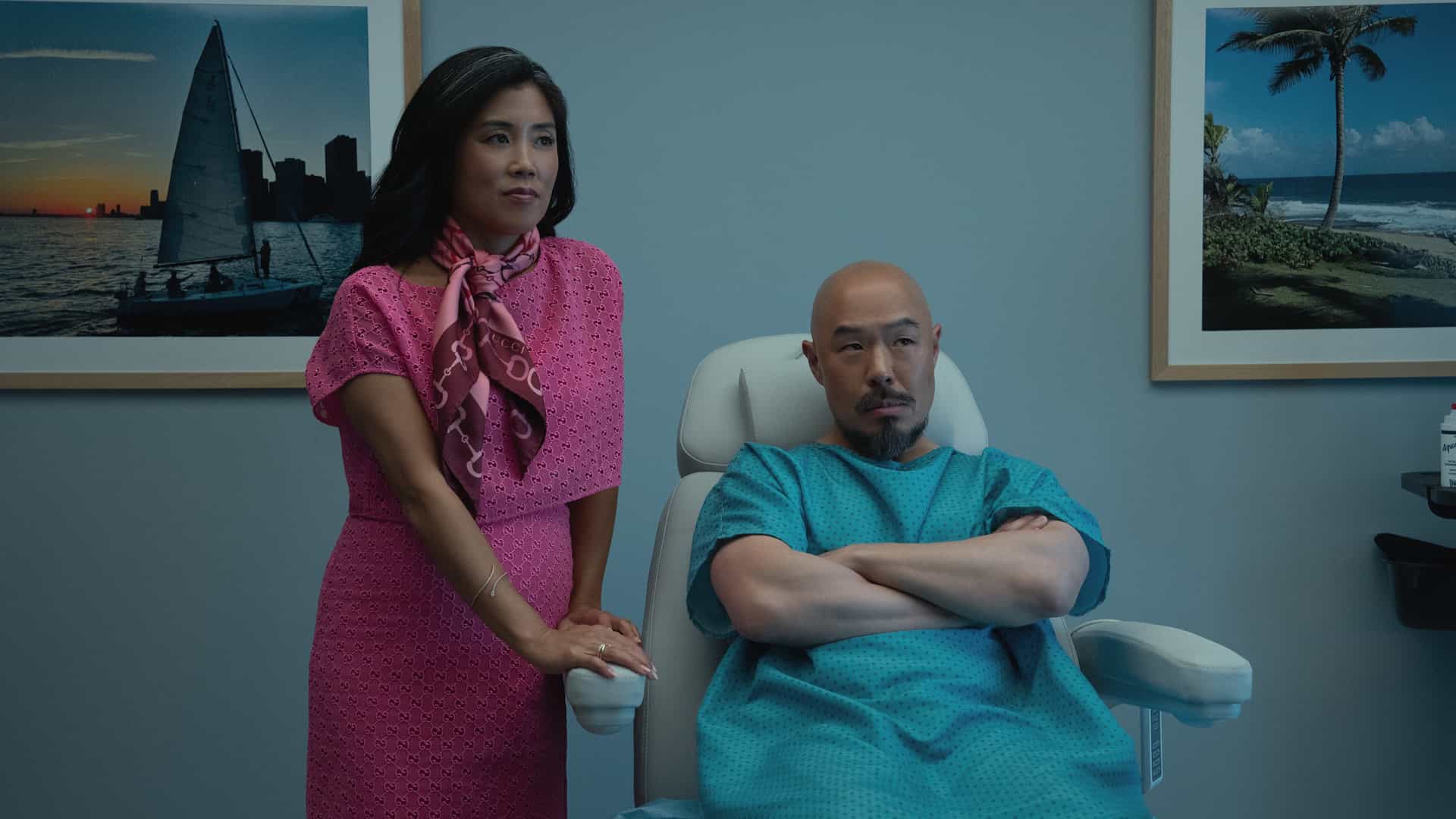 Eunice Bae and Hoon Lee in "Your Friends & Neighbors," now streaming on Apple TV.