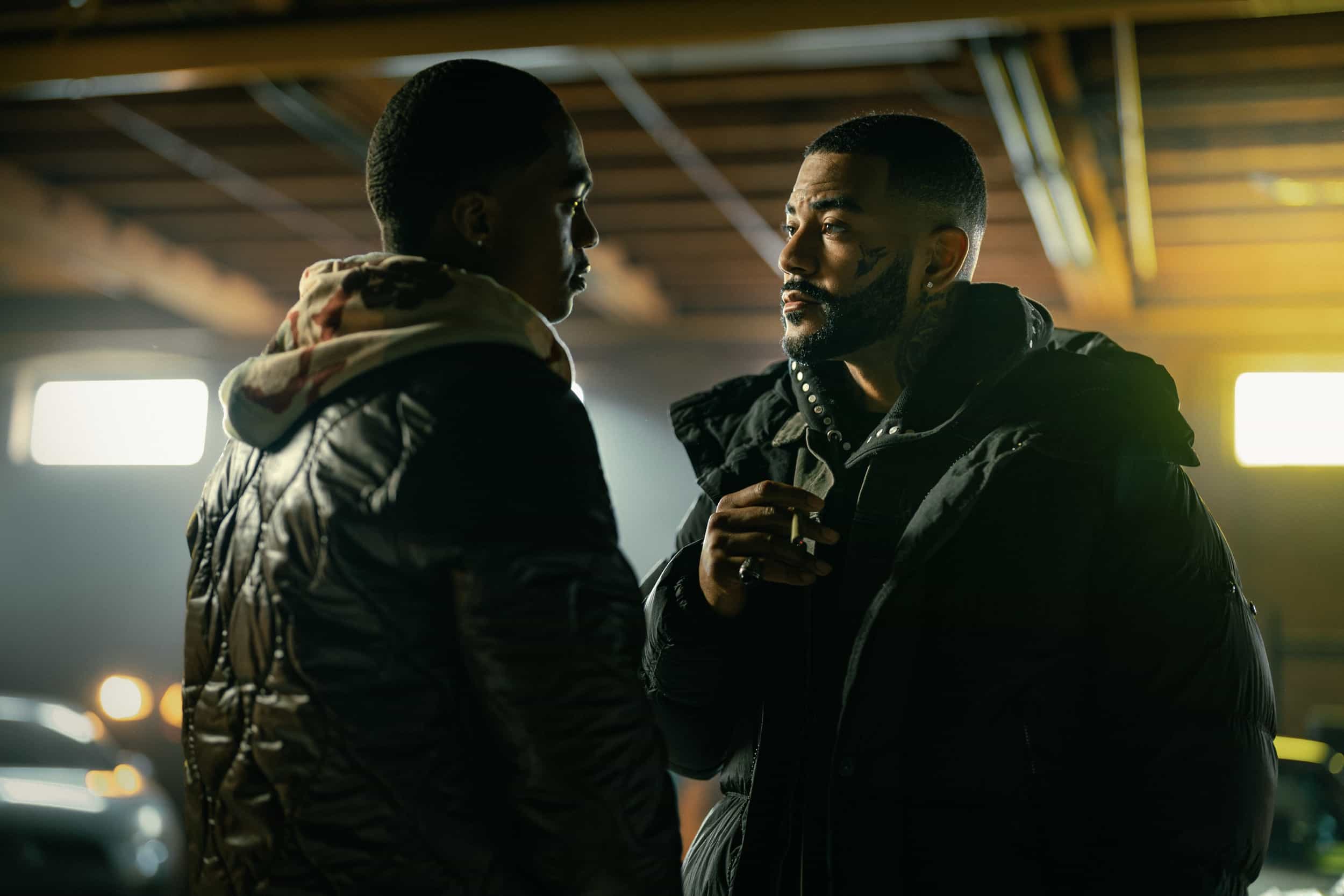 L-R: Ahmad Nicholas Ferguson as Bakari and Cortez Smith as Nuck in The Chi, episode 2, season 8, streaming on Paramount+, 2026. Photo Credit: Sandy Morris/Paramount+.