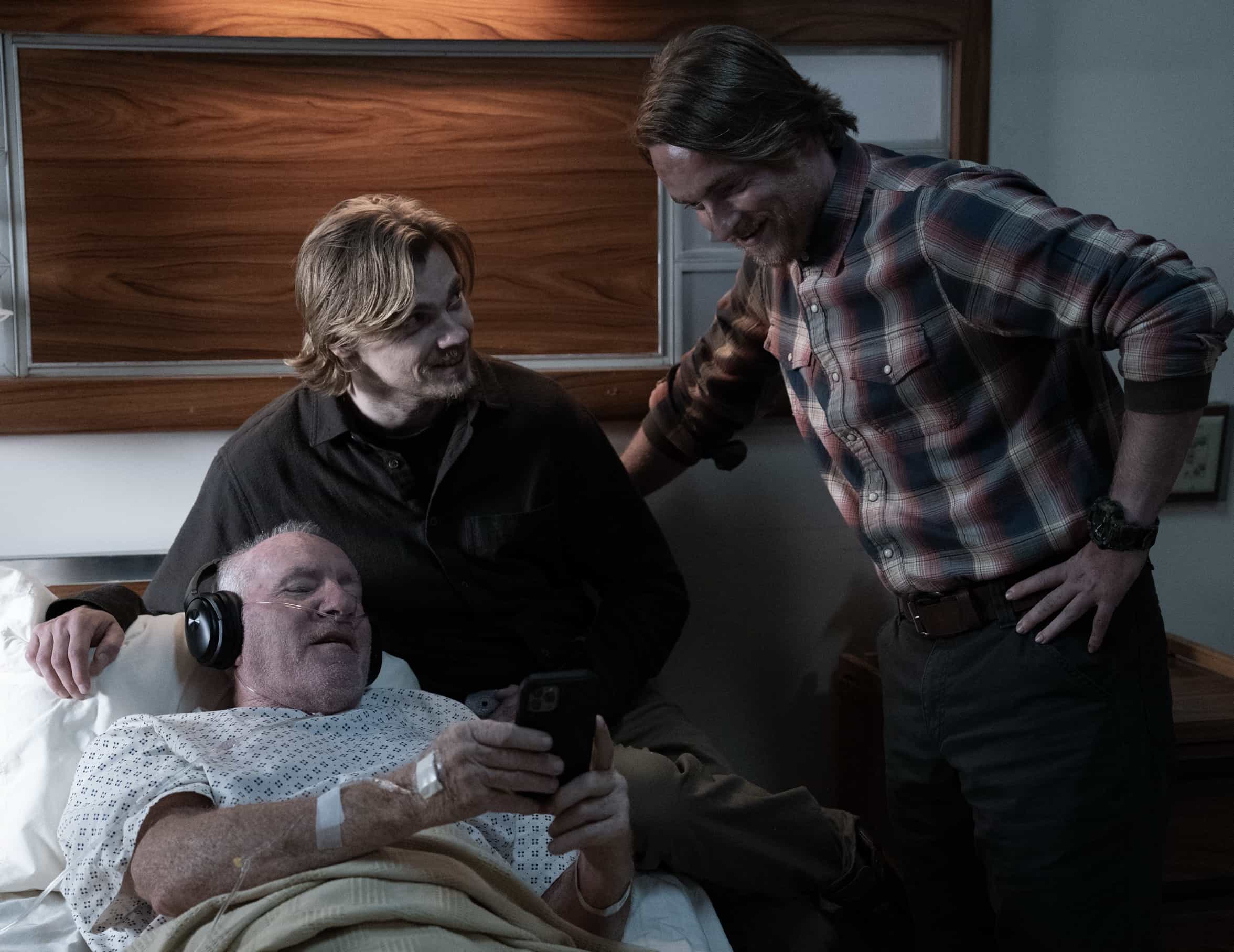 L-R: Robert Morgan as Frank Warner, Levi Meaden as Noel Warner and McCabe Slye as Caleb Warner in Criminal Minds: Evolution, episode 1, season 19 streaming on Paramount+, 2026. Photo Credit: Justin Lubin/Paramount+
